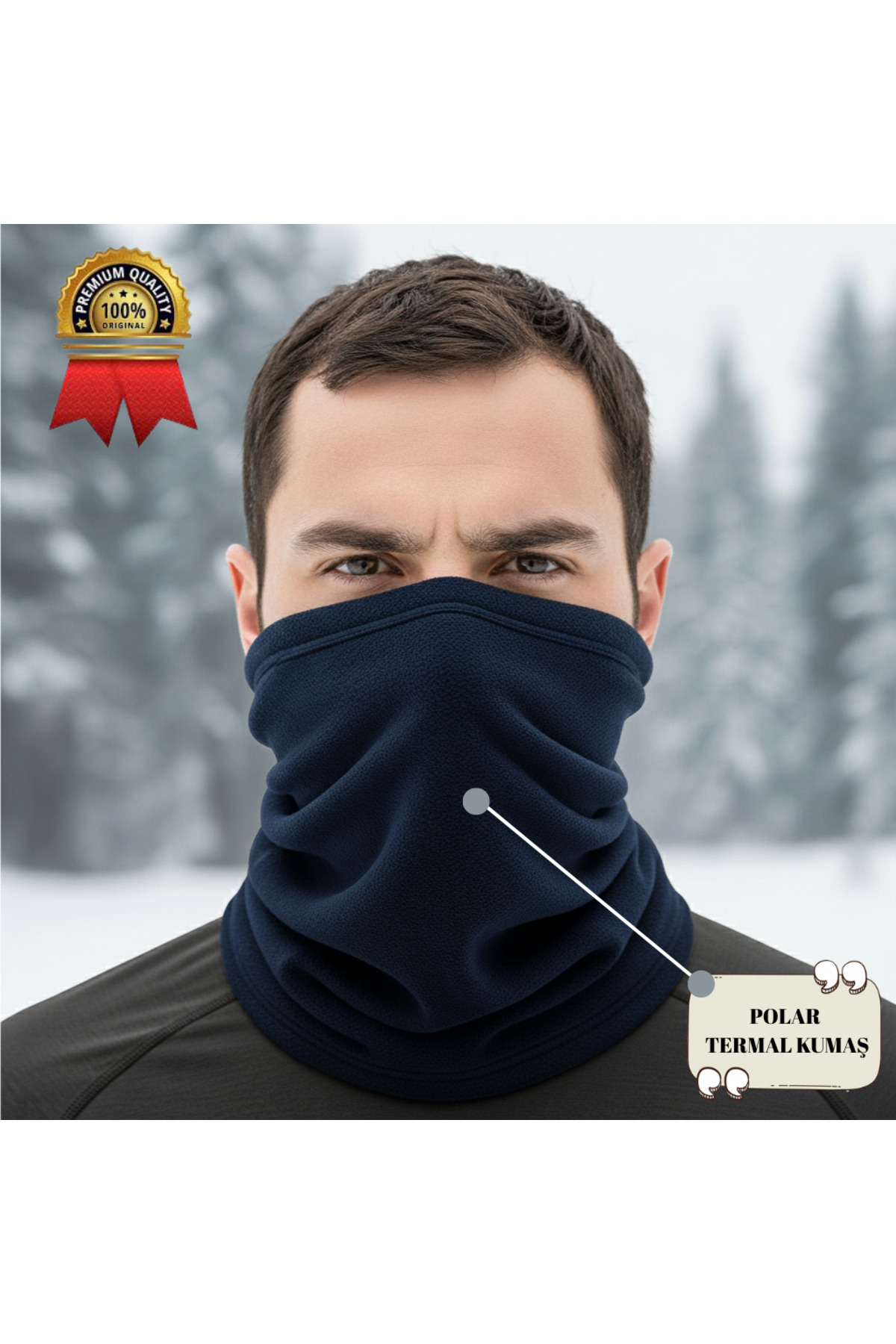 akyıldız iş elbiseleri Polar Boyunluk | Kışlık Motorcu Rüzgar Önleyici Outdoor Buff Bere (3 FARKLI KULLANIM) görsel 5