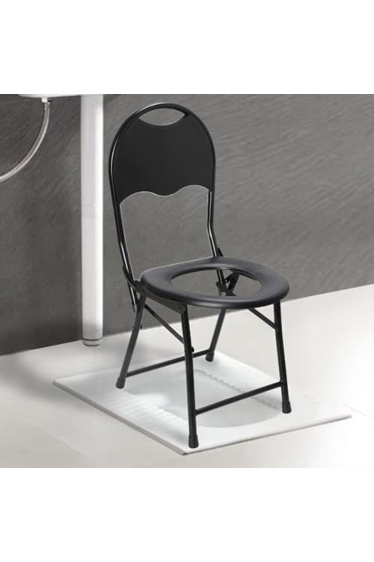 كرسي مرحاض قابل للطي محمول من OYDAS - أسود