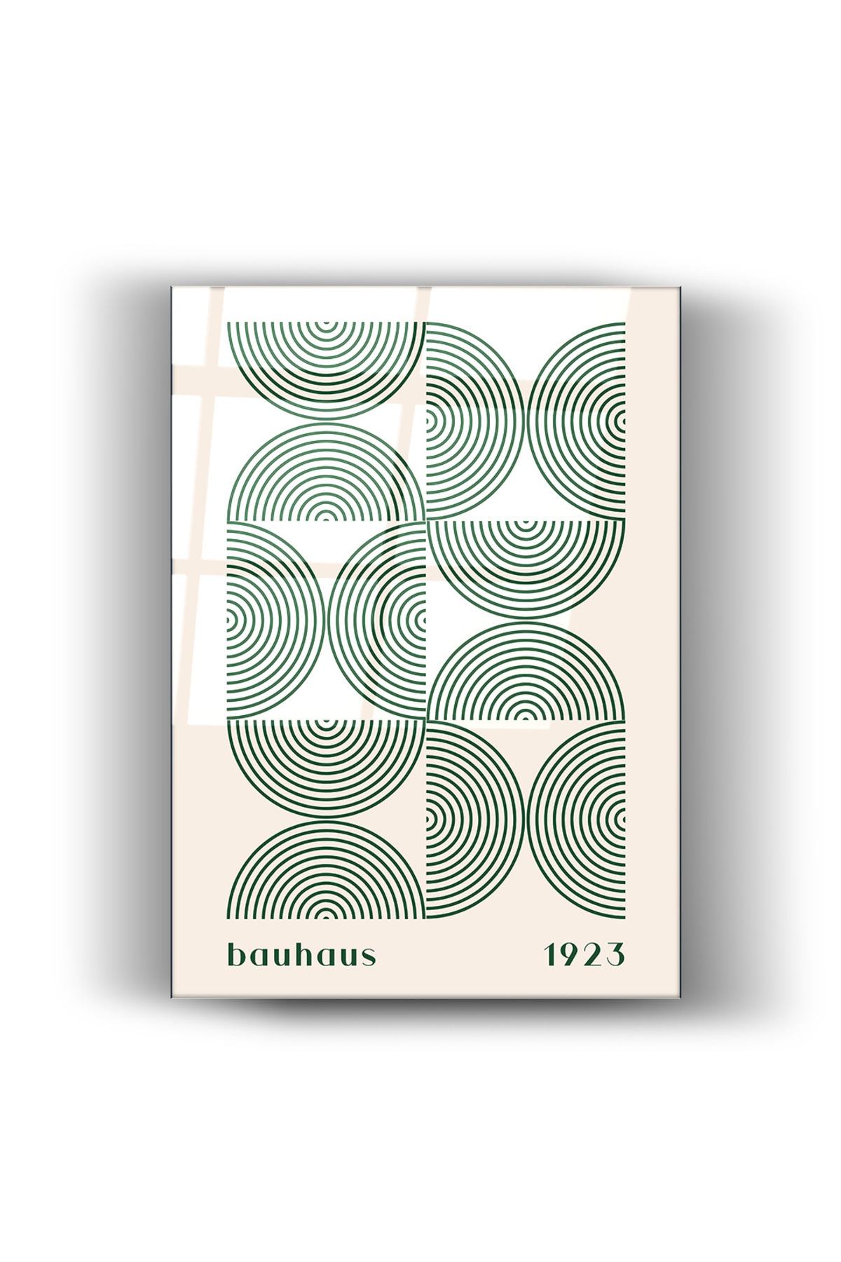 Cam Tablo – Bauhaus 1923 Geometrik Desen | Bohem & Modern Duvar Sanatı | Ev | Ofis | Çocuk Odası |