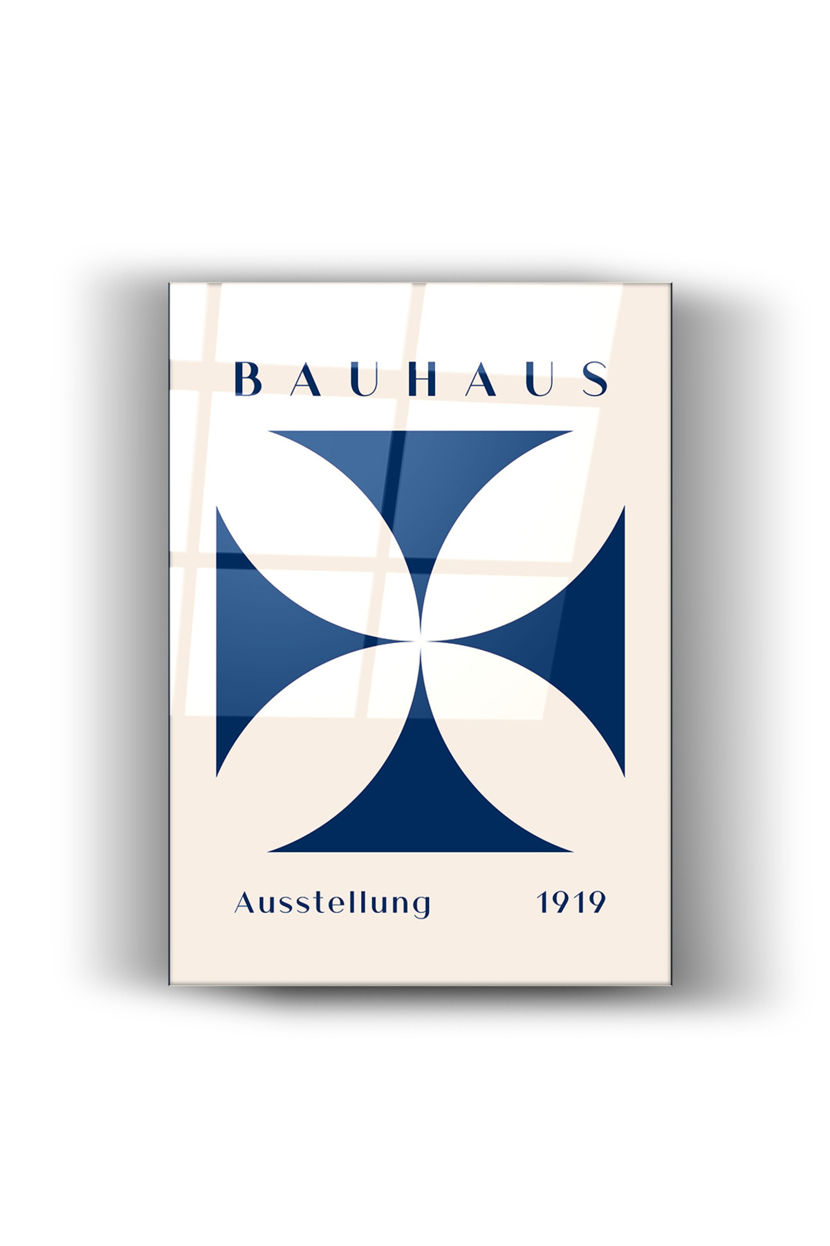 Cam Tablo – Bauhaus 1919 Geometrik Minimal Tasarım | Bohem & Modern Duvar Sanatı | Ev | Ofis