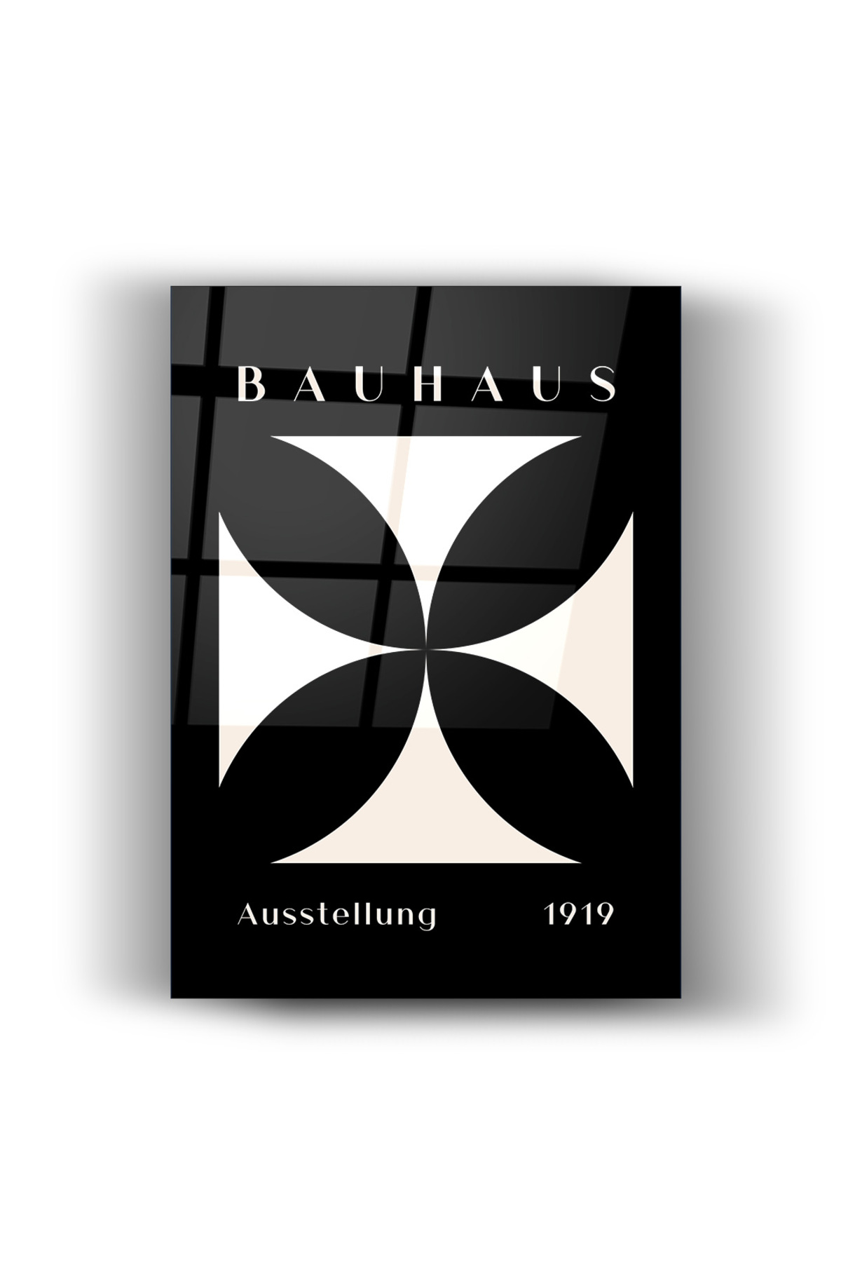 Cam Tablo – Bauhaus 1919 Geometrik Minimal Tasarım | Bohem & Modern Duvar Sanatı | Ev | Ofis