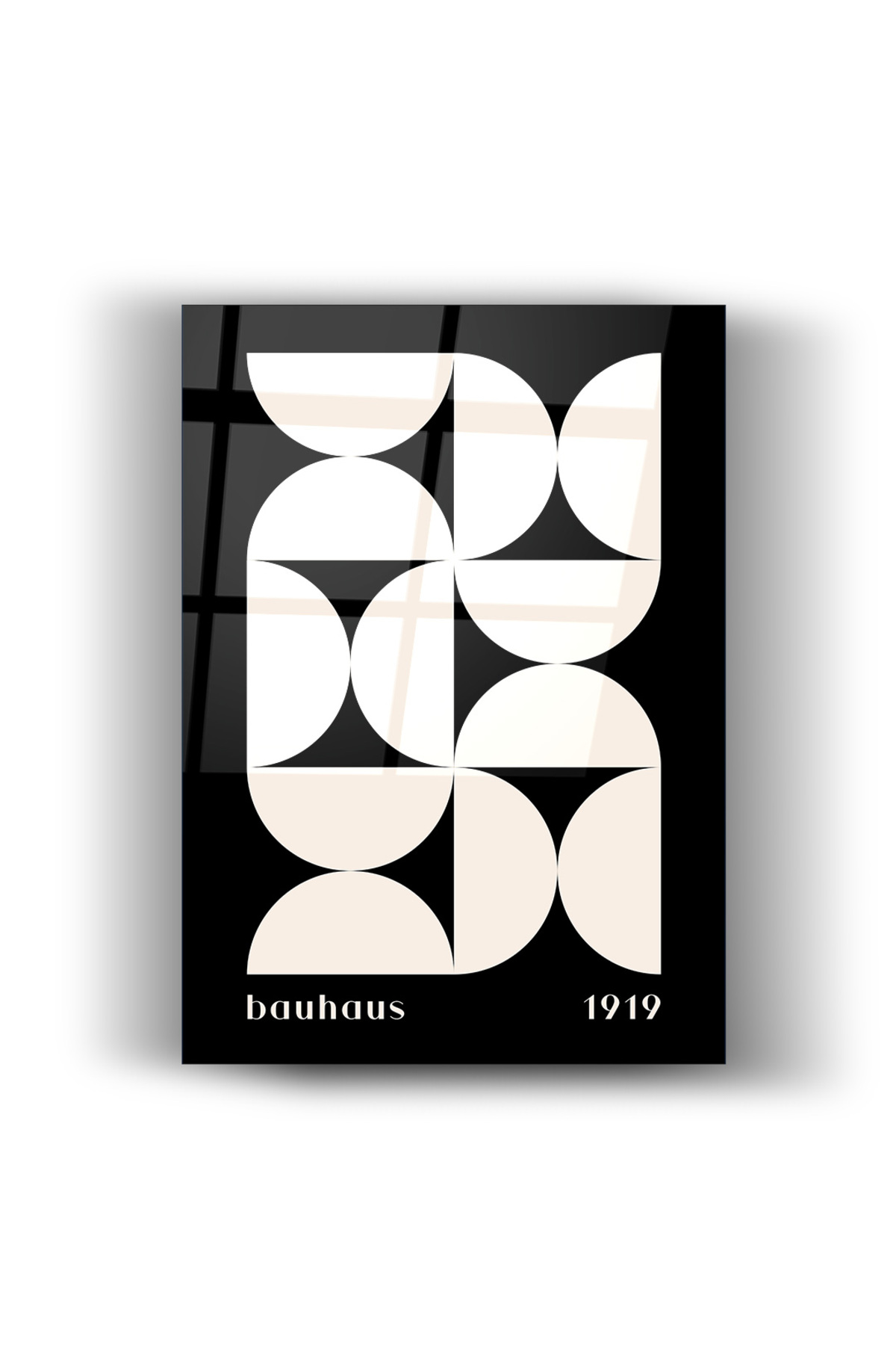 Cam Tablo – Bauhaus 1919 Geometrik Minimal Tasarım | Bohem & Modern Duvar Sanatı | Ev | Ofis