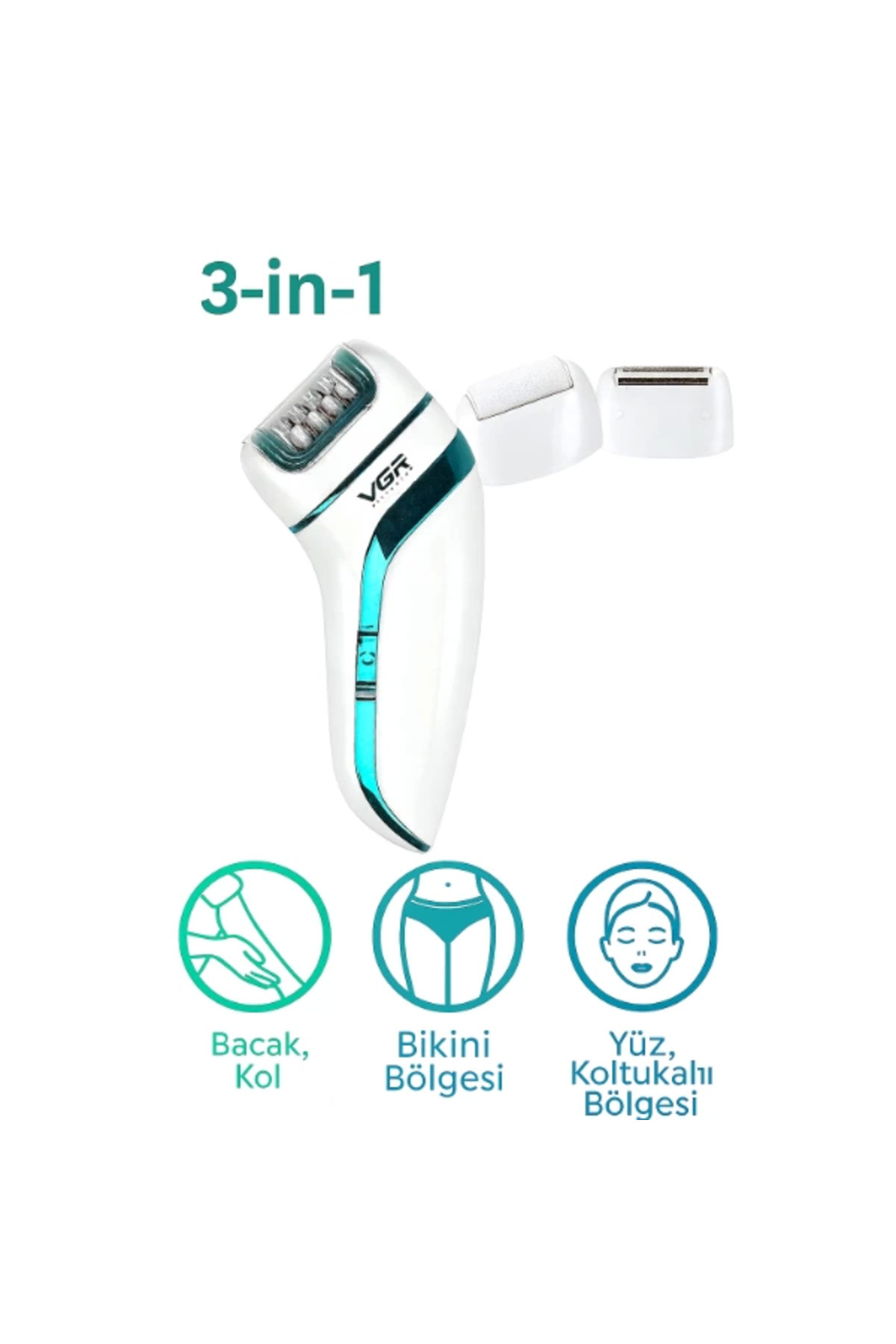 ÇAVDAR Profesyonel 3 Başlıklı Epilasyon Aleti