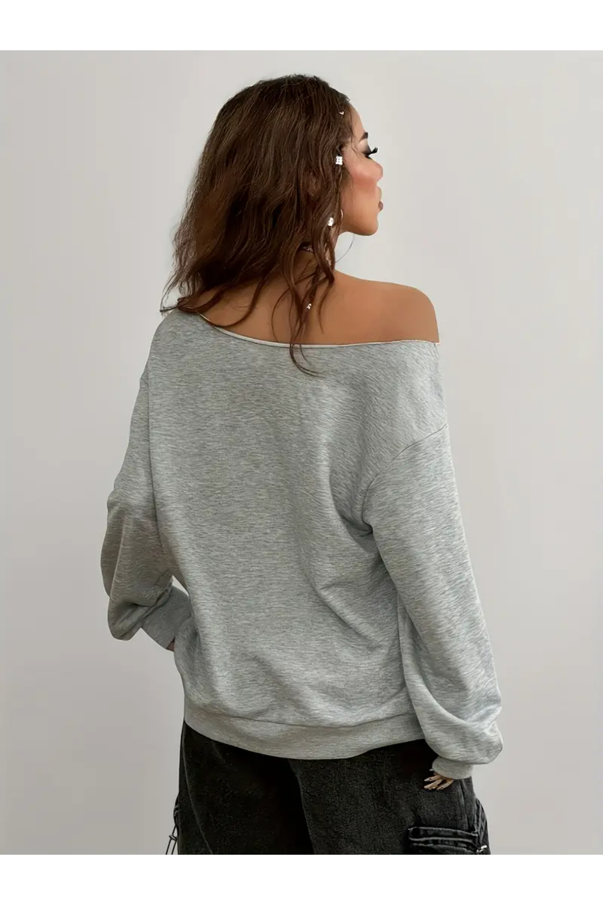 Machetta Kadın California 1776 Baskılı Kayık Yaka Sweatshirt görsel 5