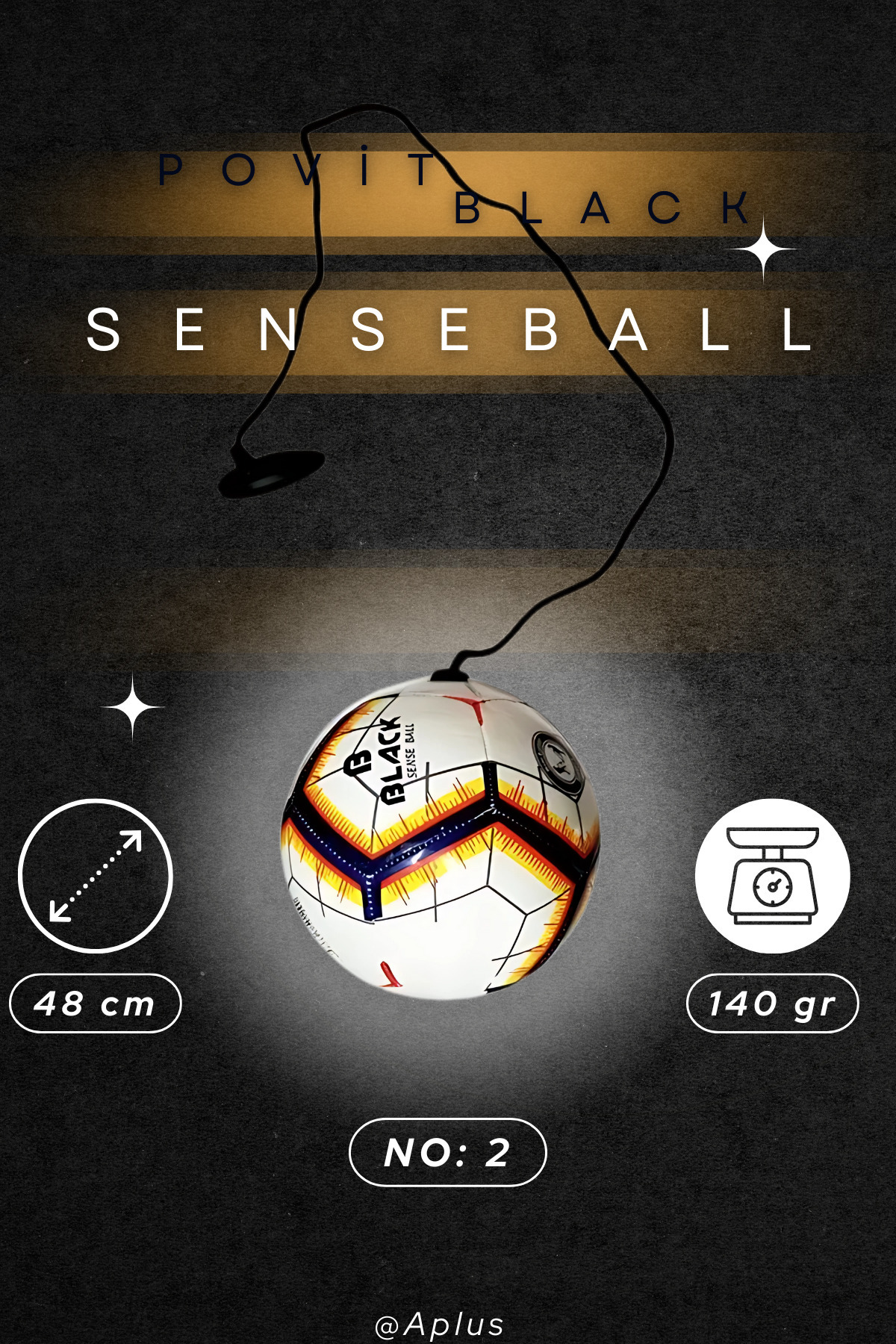 BLACK Povit Senseball Antrenman Topu Dikişli No 2 ipli Antrenman Topu SENSE BALL