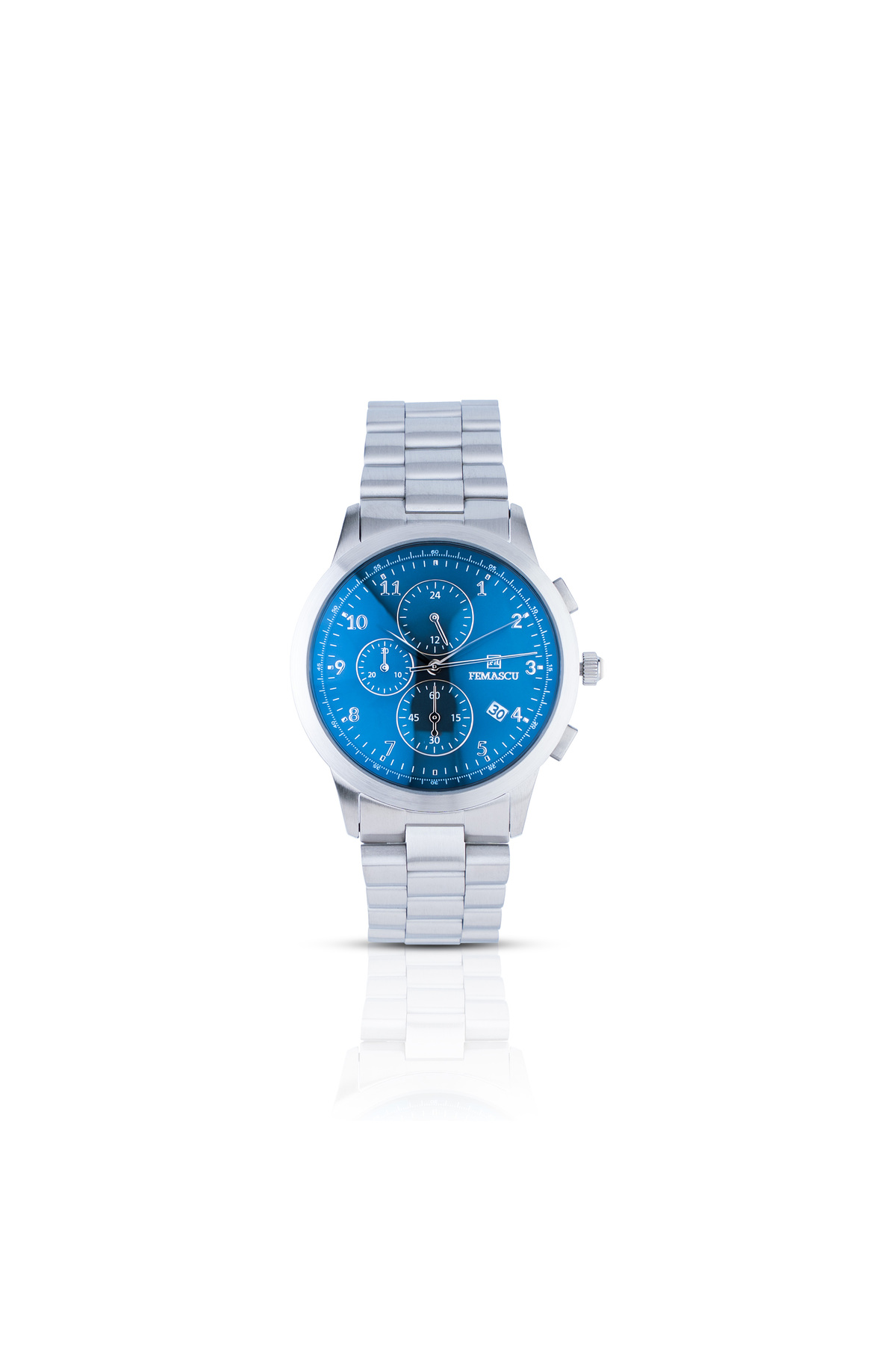 فماسکو ساعت مردانه ۸۴۰۵ – رنگ آبی نقره‌ای – بند استیل ضد زنگ – مقاوم در برابر آب تا فشار ۵ اتمسفر