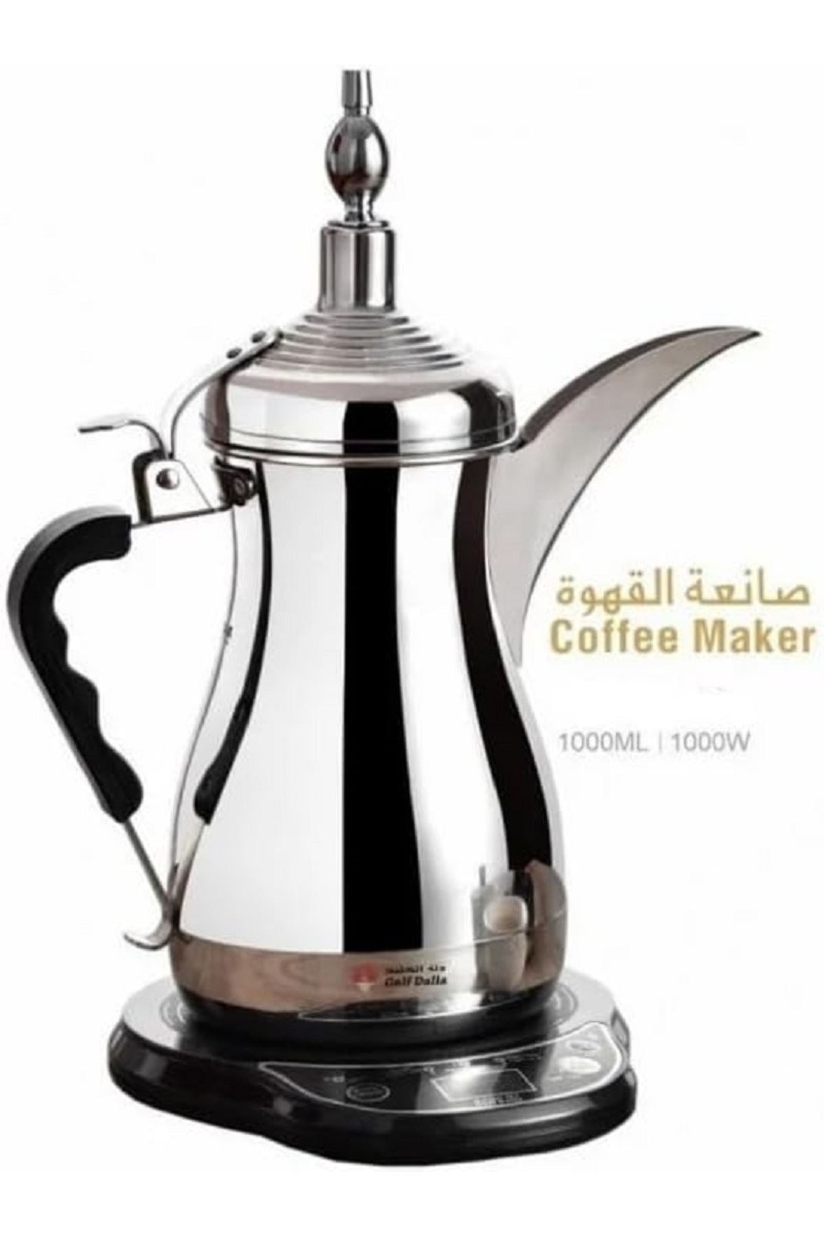 دلة تحضير قهوة عربية كهربائي GA-C91839 من دلة الخليج سعة 1 لتر - فضي