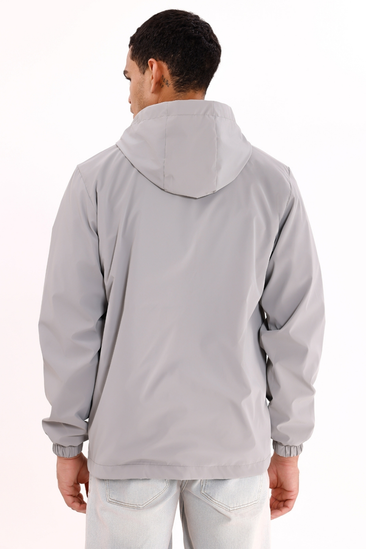 Montland  Erkek Gri Kapüşonlu Nova Kumaş Şık Mevsimlik Su ve Rüzgar Geçirmez Yağmurluk - Görsel 7