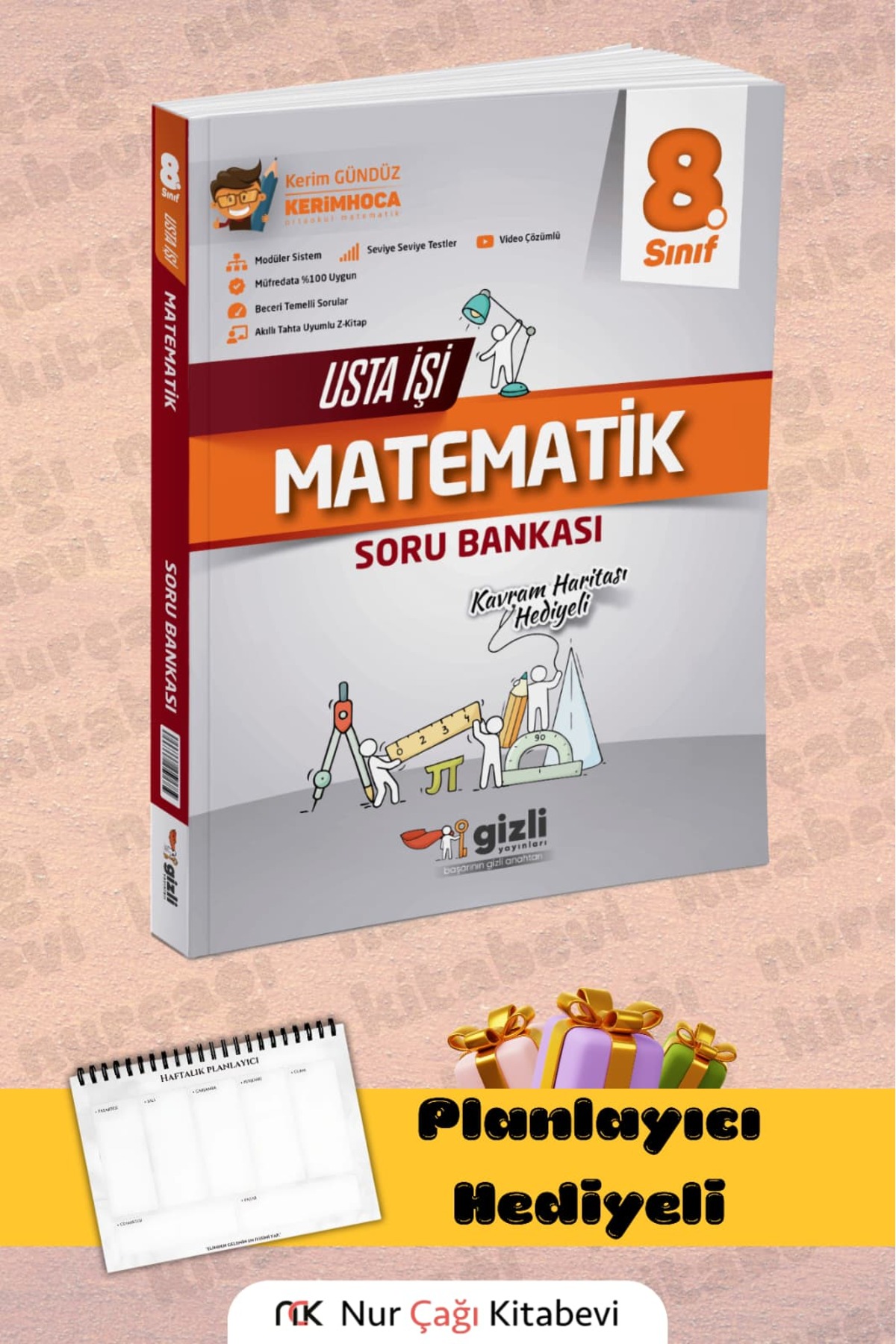 Gizli Yayınları 8. Sınıf Matematik Usta İşi Soru Bankası (Kavram