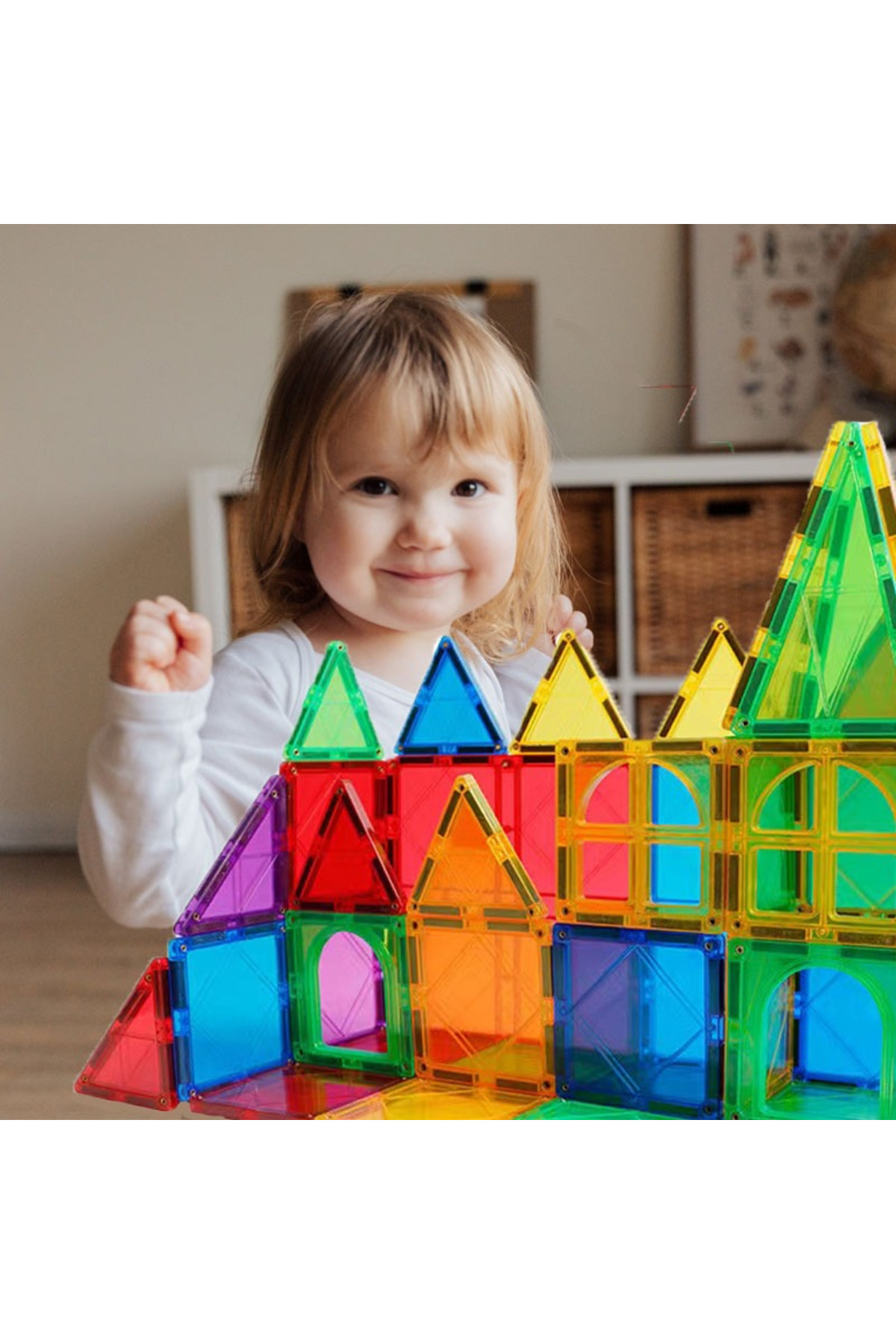 کاشیهای مغناطیسی بلوکهای ساختمانی، ۱۰۰ تکه، مجموعه ساختوساز آموزشی