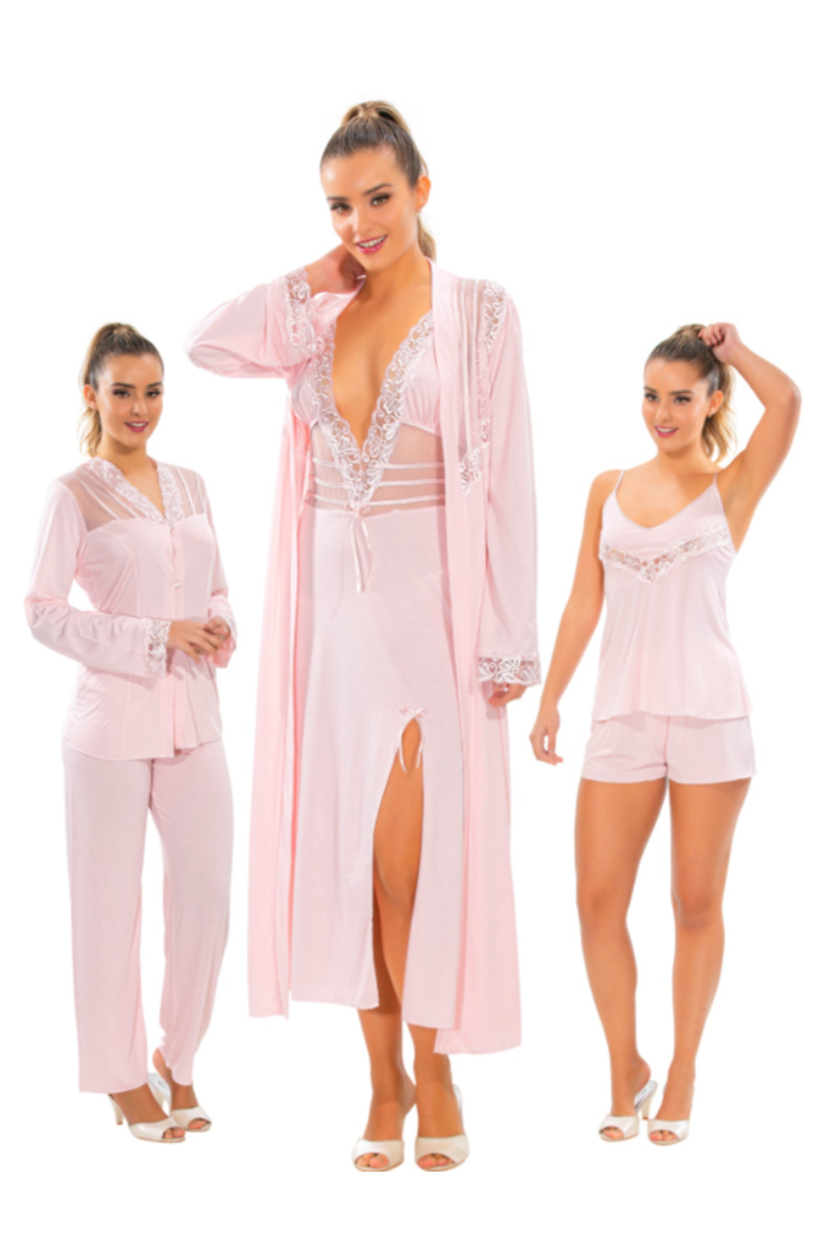 BENALİ LİZA PENYE 6'LI LÜX ÇEYİZLİK GECELİK SABAHLIK PİJAMA TAKIM.