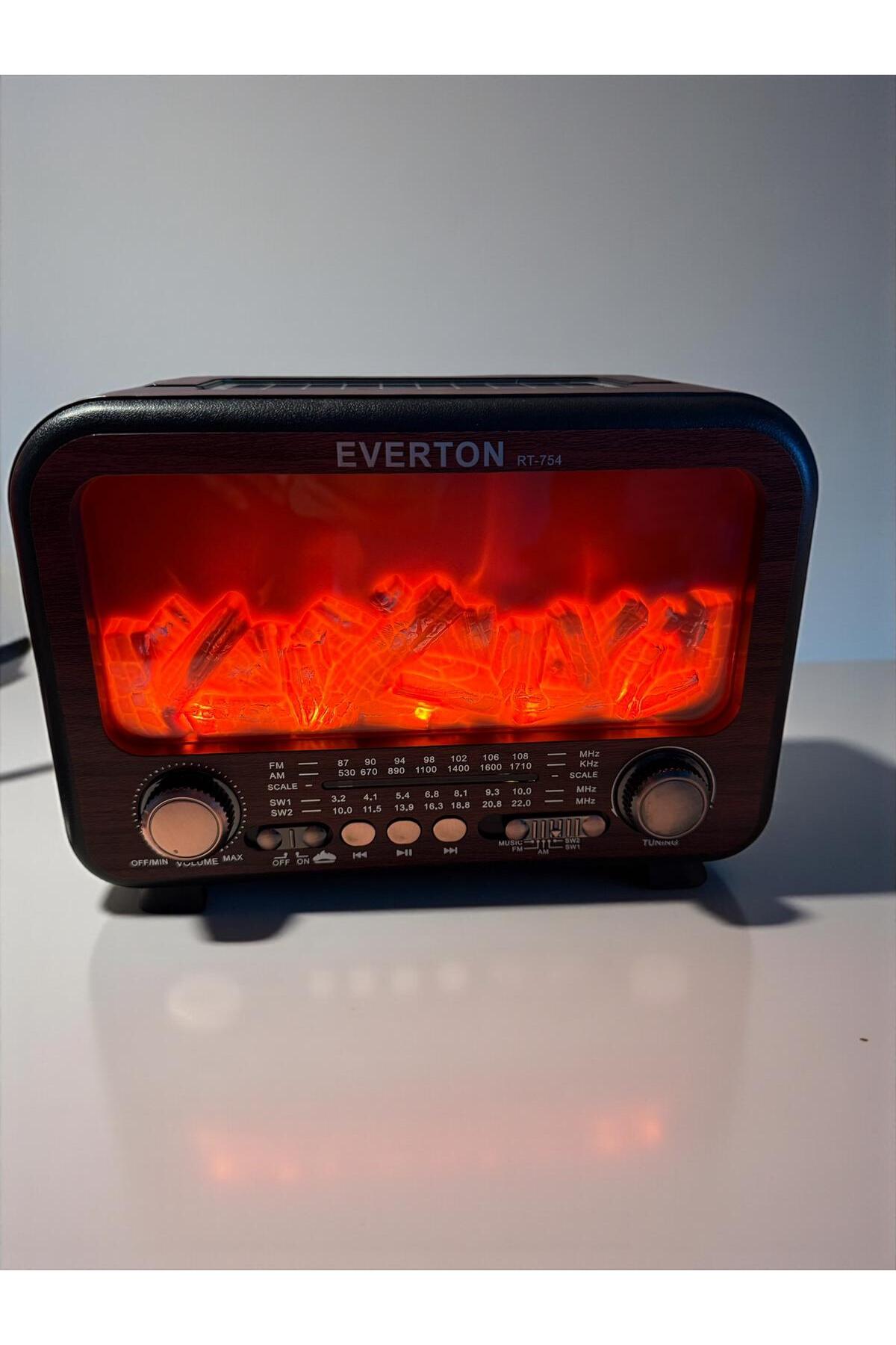 RT-754 FIREPLACE LOOK SOLAR SOLAR PANEL BLUETOOTH-USB-SD-FM-SW-AM NOSTALGIA SOUVENIR RADIO