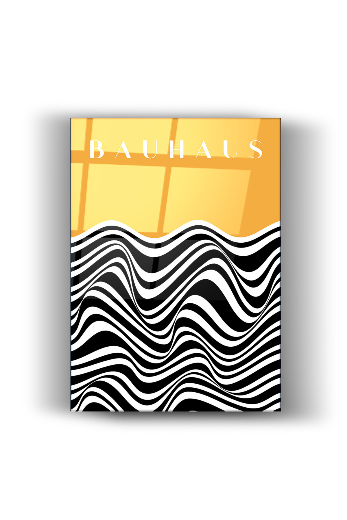 Bauhaus Dalgasal Soyut Desenli Poster | Estetik ve Şıklık Bir Arada |Cam Tablo-Ev-Ofis Dekorasyonu