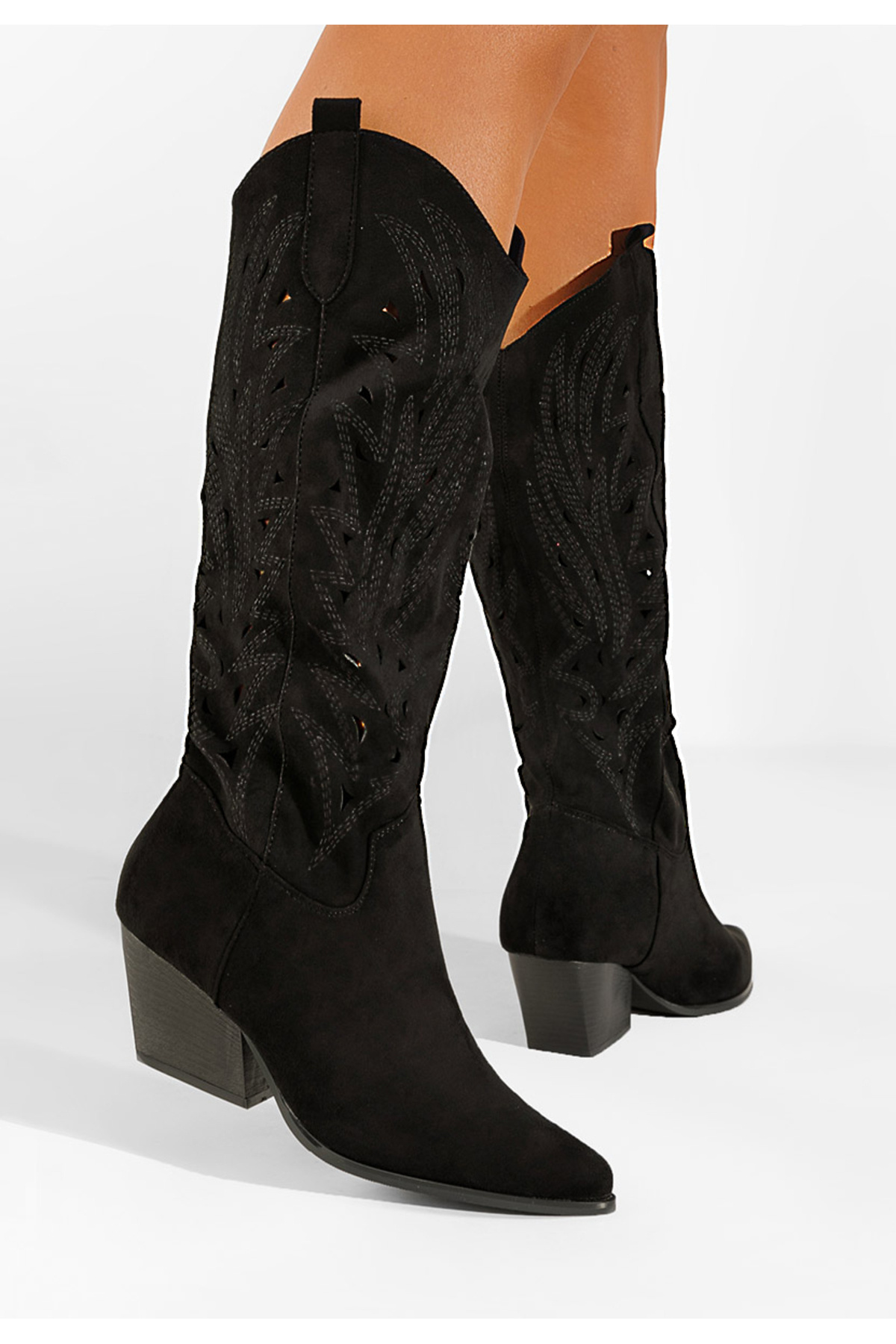 B T Shoes Čierne kovbojské čižmy Indaia
