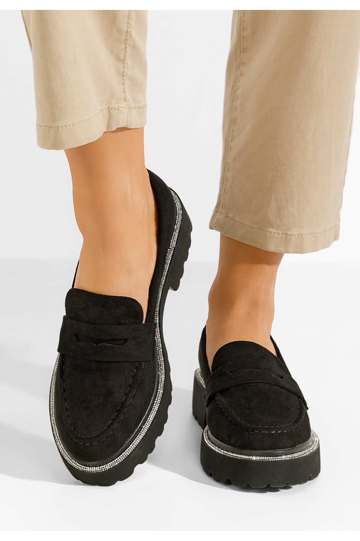 B T Shoes Čierne mokasíny dámske Tirra V2