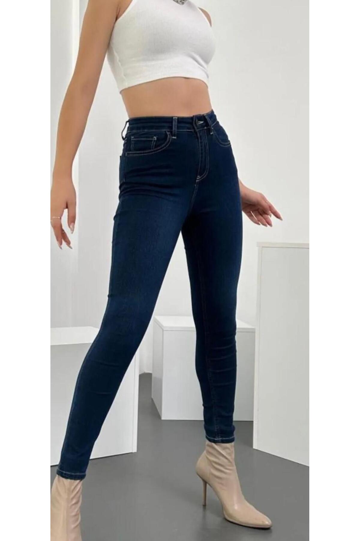 QUUL'Y YENİ SEZON//KADIN///SKİNNY JEANS//YÜKSEK BEL///TOPARLAYICI//LİKRALI//BİLEKTE//DAR PAÇA//KOT PANTOLON görsel 2