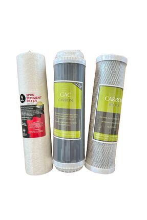 RO-STAR WATER SYSTEMS 10'' AÇIK KASA SPUN + BLOK + GAC 3'LÜ SET
