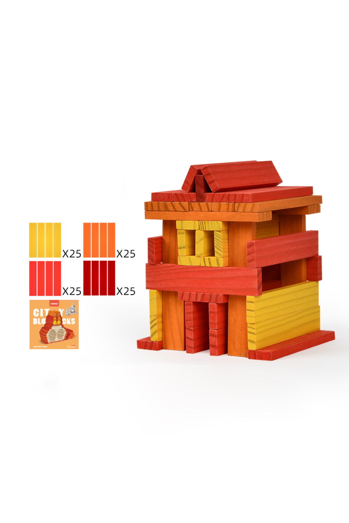 بلوک‌های چوبی آرشیمد – پالت رنگ گرم