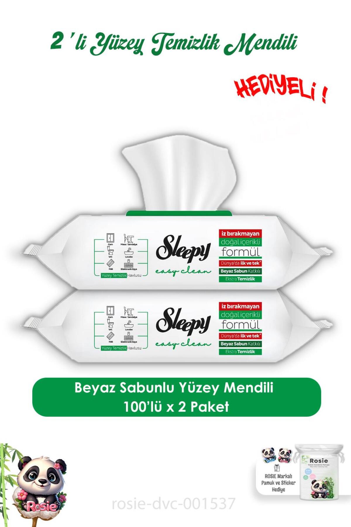 Sleepy Easy Clean 2 Adet Yüzey Temizlik Havlusu 100' lü ve ROSIE