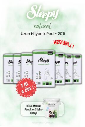 Sleepy 7 AL 6 ÖDE Sleepy Natural Hijyenik Ped Uzun 20'li ve ROSIE
