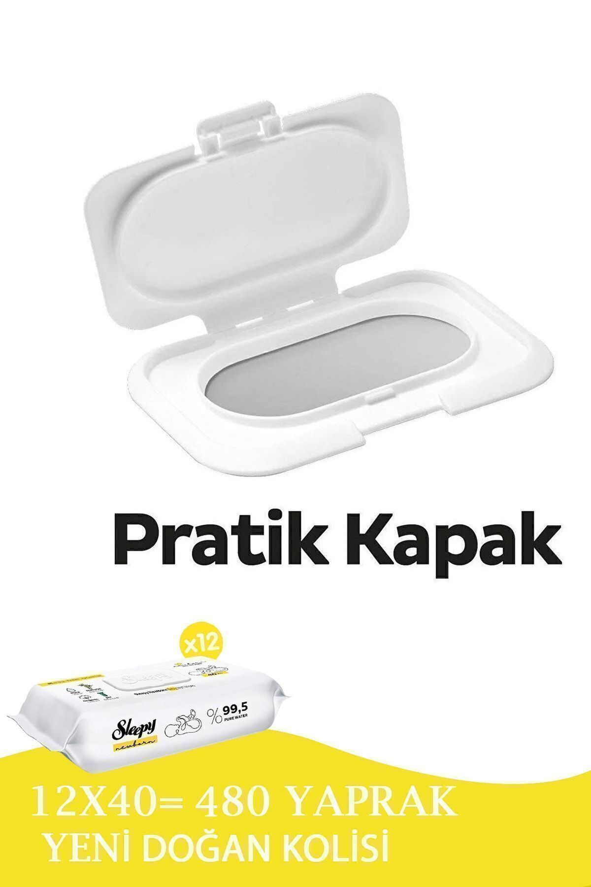 Sleepy Yenidoğan Newborn Islak Mendil 12x40lı (480 YAPRAK) fotoğrafı 4 (önizleme)