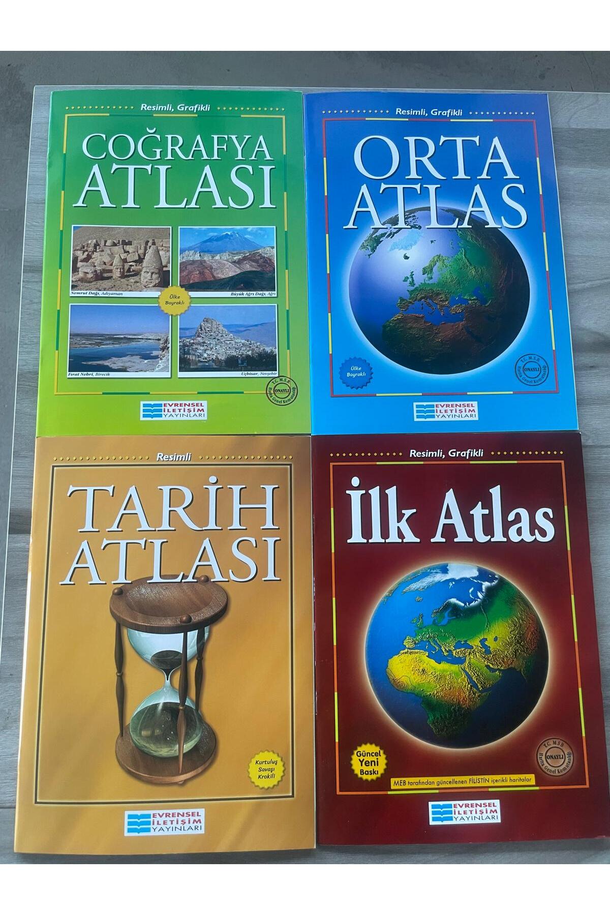 Evrensel Yayınları Atlas seti 4 kitap İLK ATLAS ORTA ATLAS TARIH