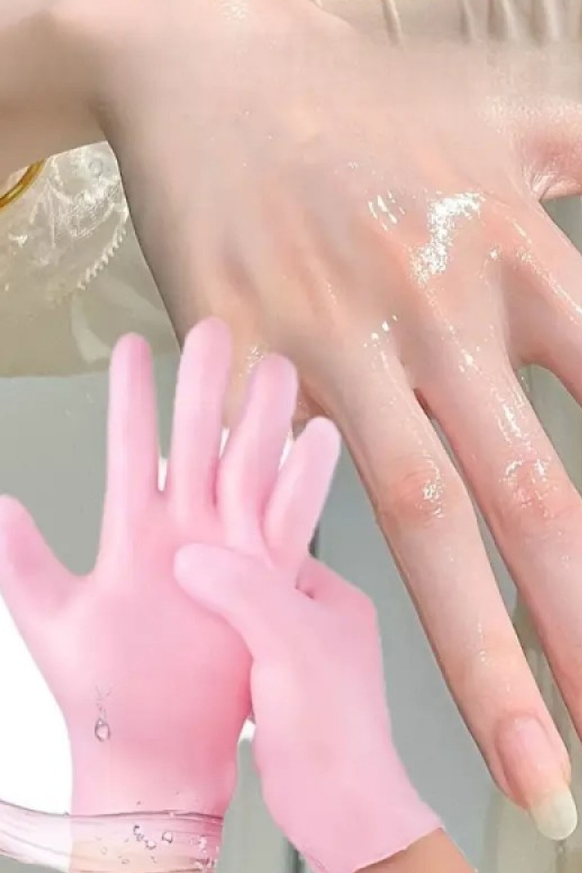 TechnoStation  El Nemlendirici Eldiven Silikon Egzema Önleyici Nemlendirici Eldiven El Sağlığı İçin 1 Çift Eldiven - Görsel 2