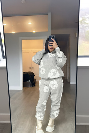 CLASSY.MODA Kadın 3 İplik Kabartmalı Baskılı Takım | Yüksek Kalite Rahat Günl...