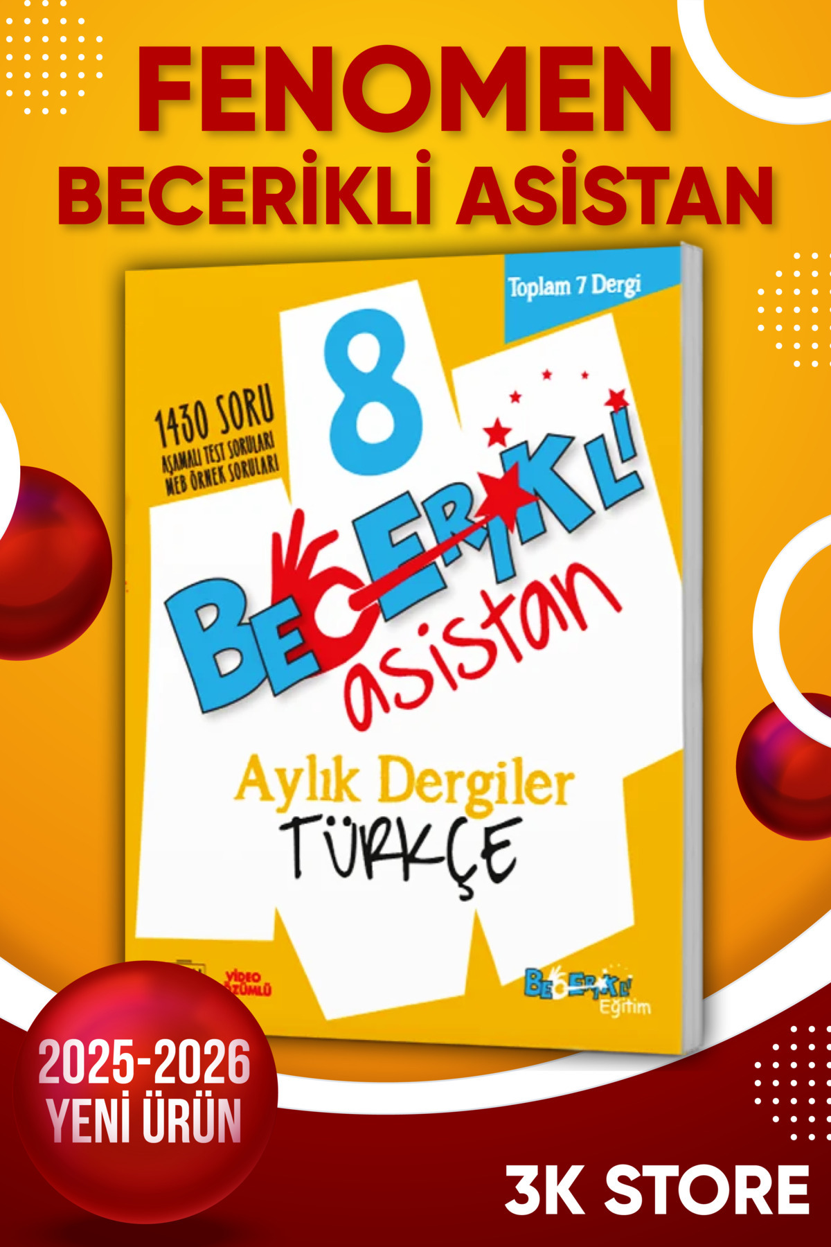 Fenomen Yayıncılık 2026 LGS 8.Sınıf Becerikli Asistan Türkçe Aylık