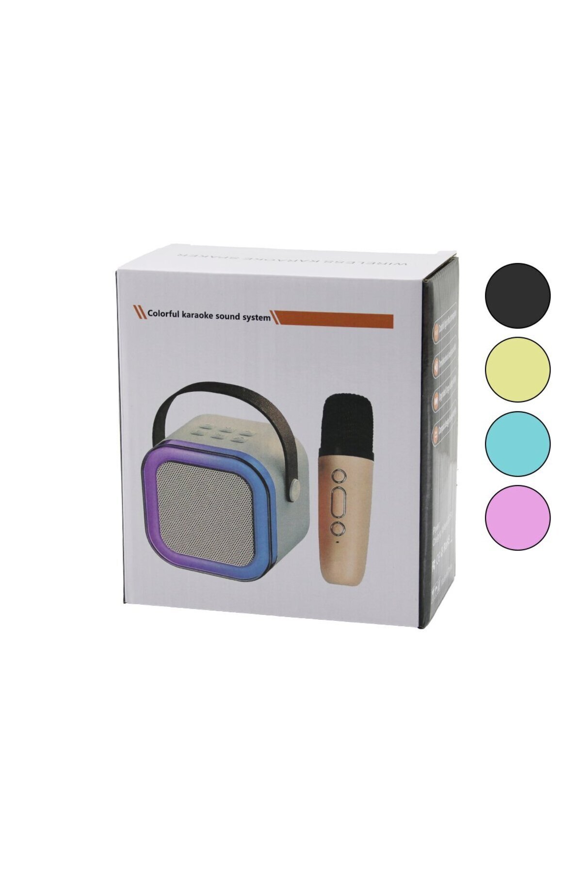 Go İthalat KARAOKE MİKROFONLU WİRELESS HOPARLÖR - SPEAKER IŞIKLI USB ŞARJLI DC 5V - TF - AUX K-12 (5273)