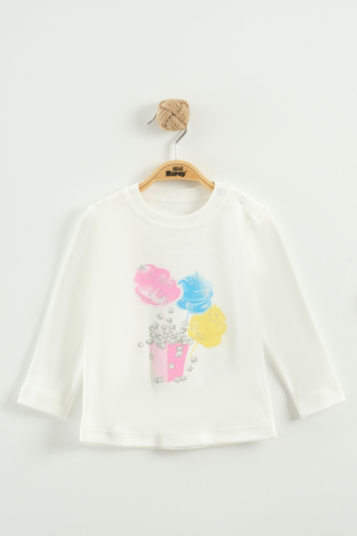 Mini Baray Kız Bebek Baskılı Sweatshirt, Pantolon ve Ceket 3'lü Takım (9-12-18 Ay) fotoğrafı 5 (önizleme)