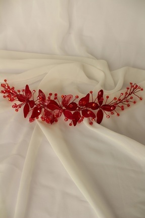 Tugiba Kristal Taşlı, Çiçekli Tasarım, Işıltılı Gelin Aksesuarı, Tacı Ve Toka...