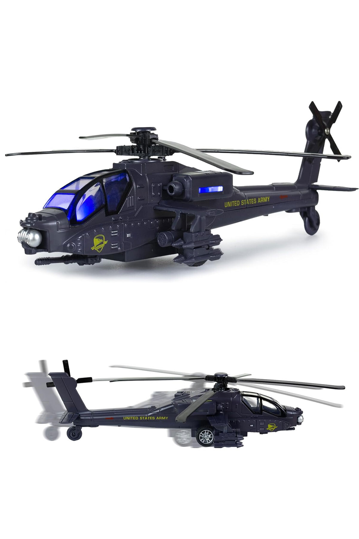 hediyecik Diecast Çek Bırak Sesli ve Işıklı AH-64D Apache