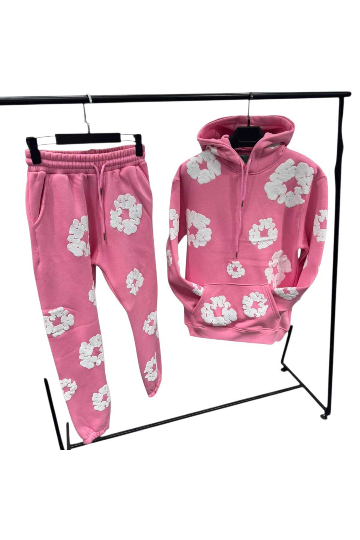 TRS YB GİYİM Unisex Oversize 3 İplik Eşofman Takım Kabartmalı