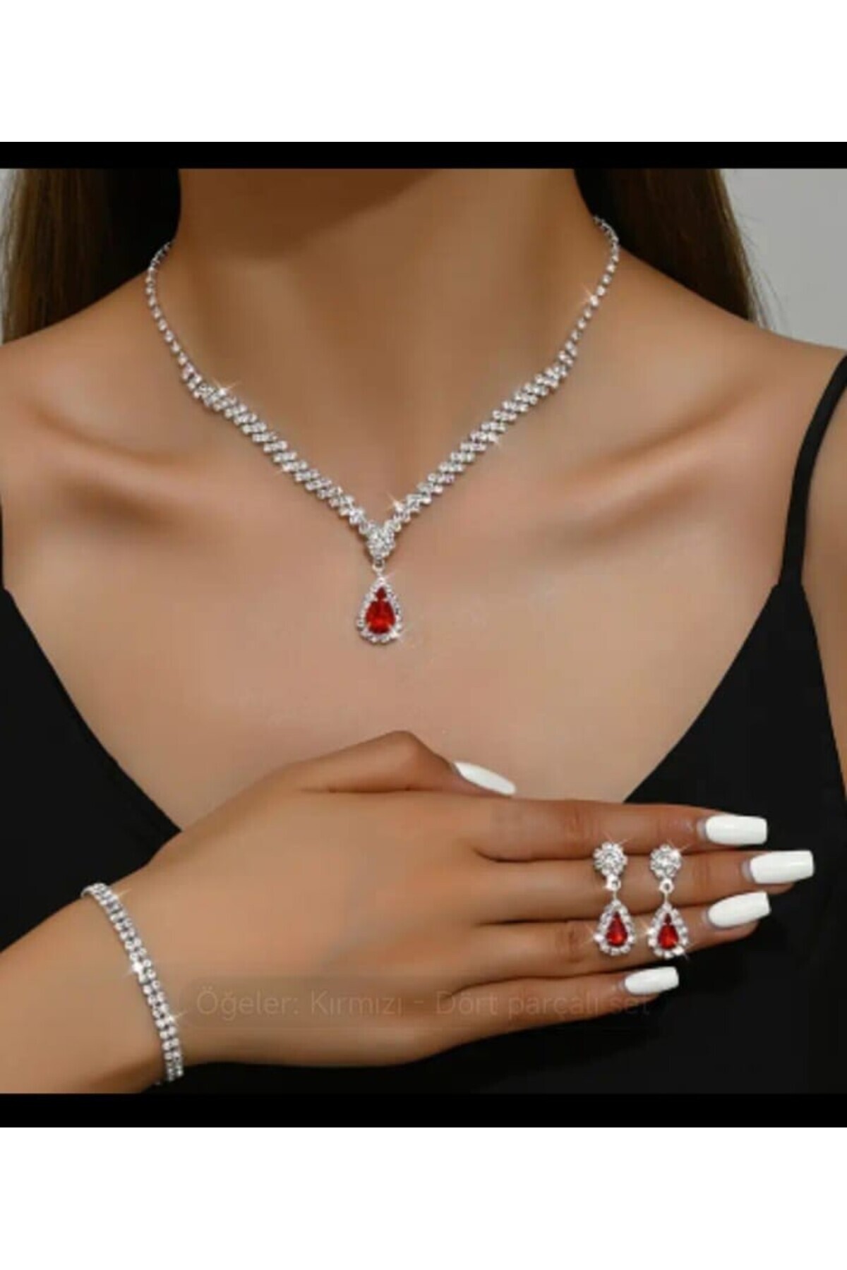 Zanora Gümüş Kaplama Ada Kolye Küpe Ve Bileklik Seti 3'lü Set Davet Düğün Nişan Abiye