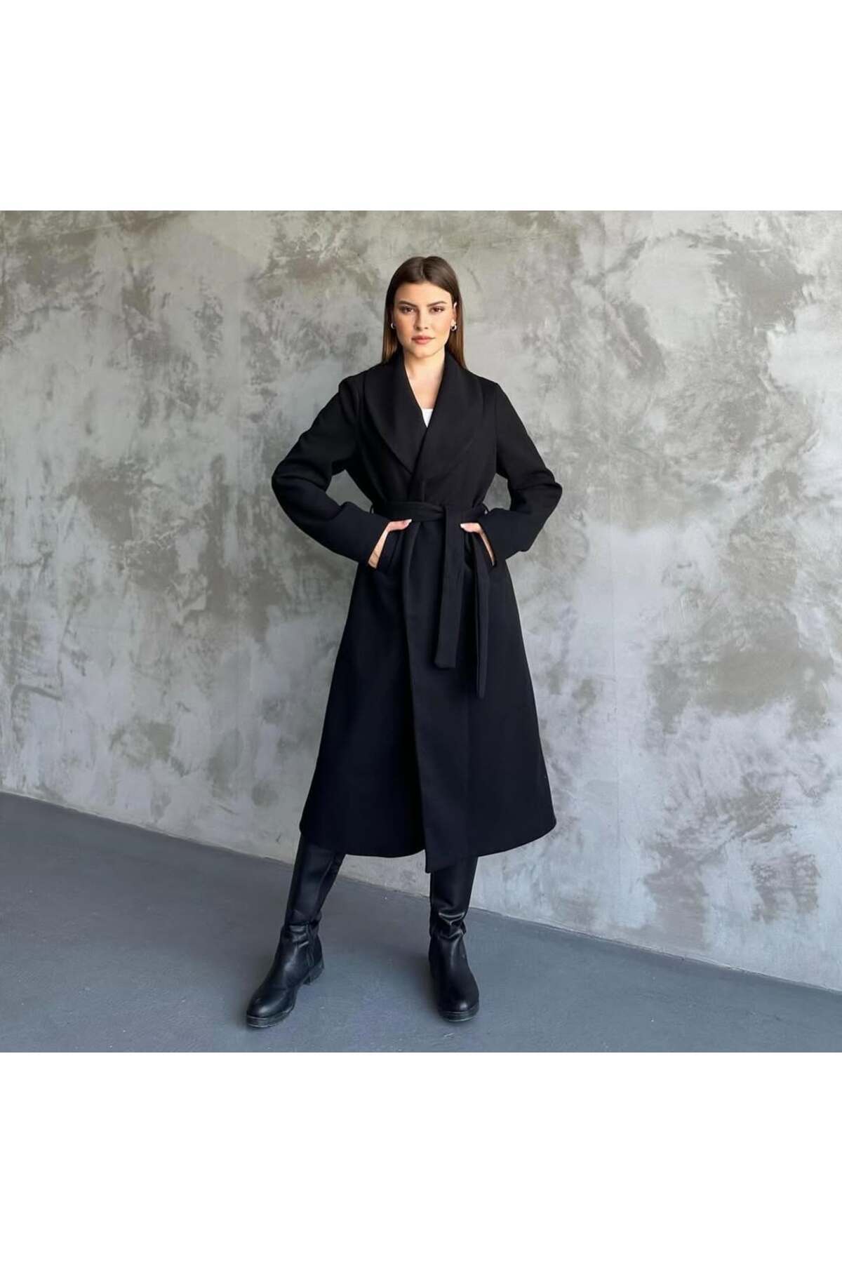 Fibula  Şal yaka kaşe manto - Görsel 5