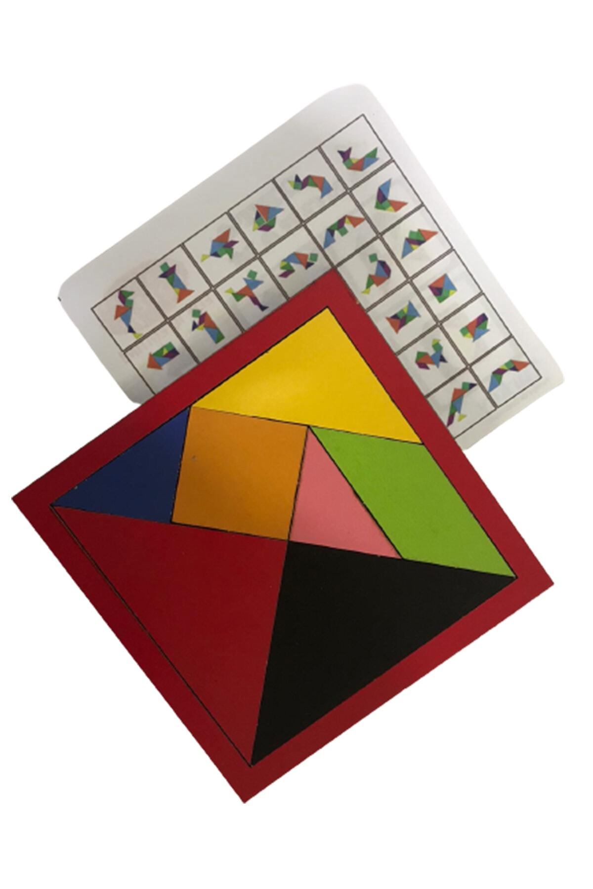 paraply Öğretici Oyuncaklar Tek Çatı - Ahşap Tangram Zeka Gelişim Eğitici Oyuncak Orta Boy 14x14Cm - Kız Erk fotoğrafı 2 (önizleme)