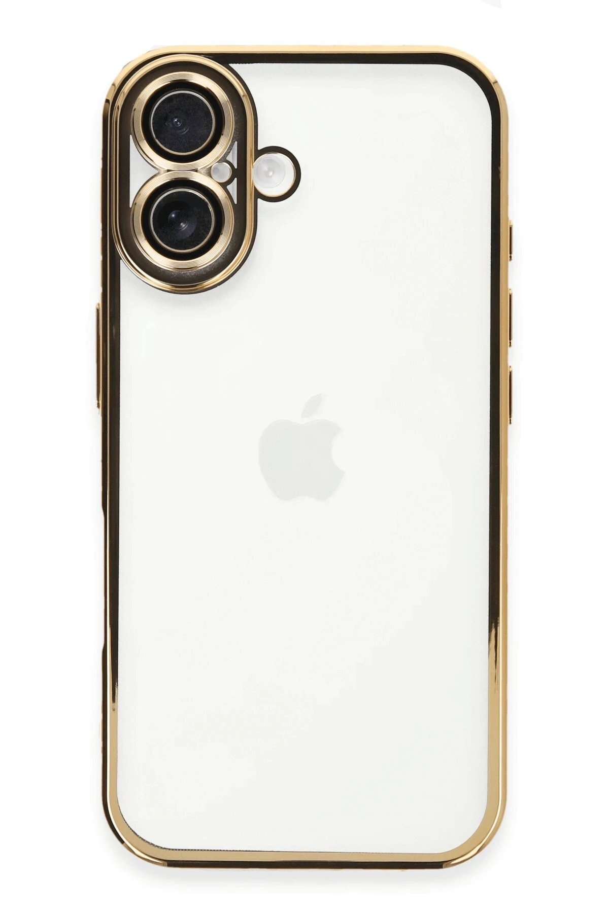 Northcity iPhone 16 Plus Kılıf Lensli Silikon - Gold-(5796)