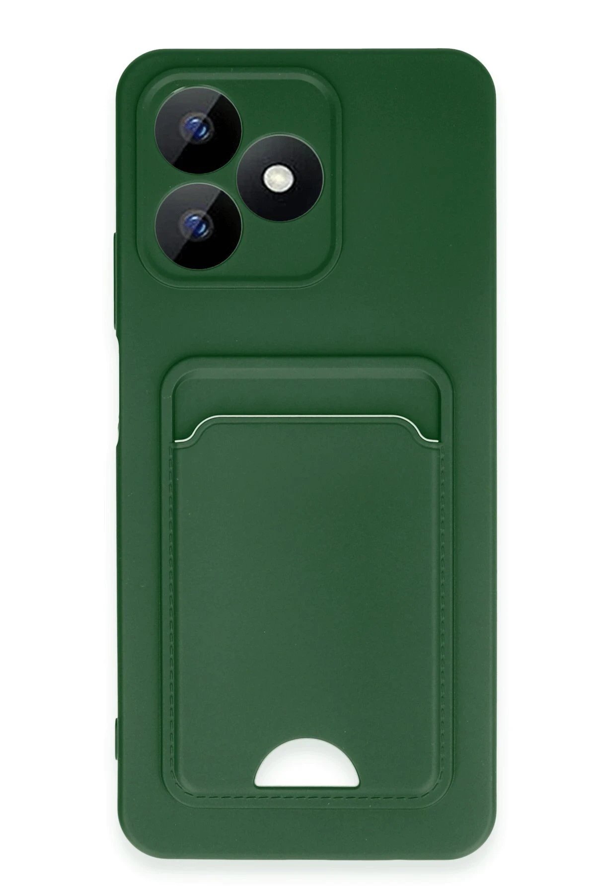 Northcity Realme Note 50 4G Kılıf Kelvin Kartvizitli Silikon - Koyu Yeşil-(5796)