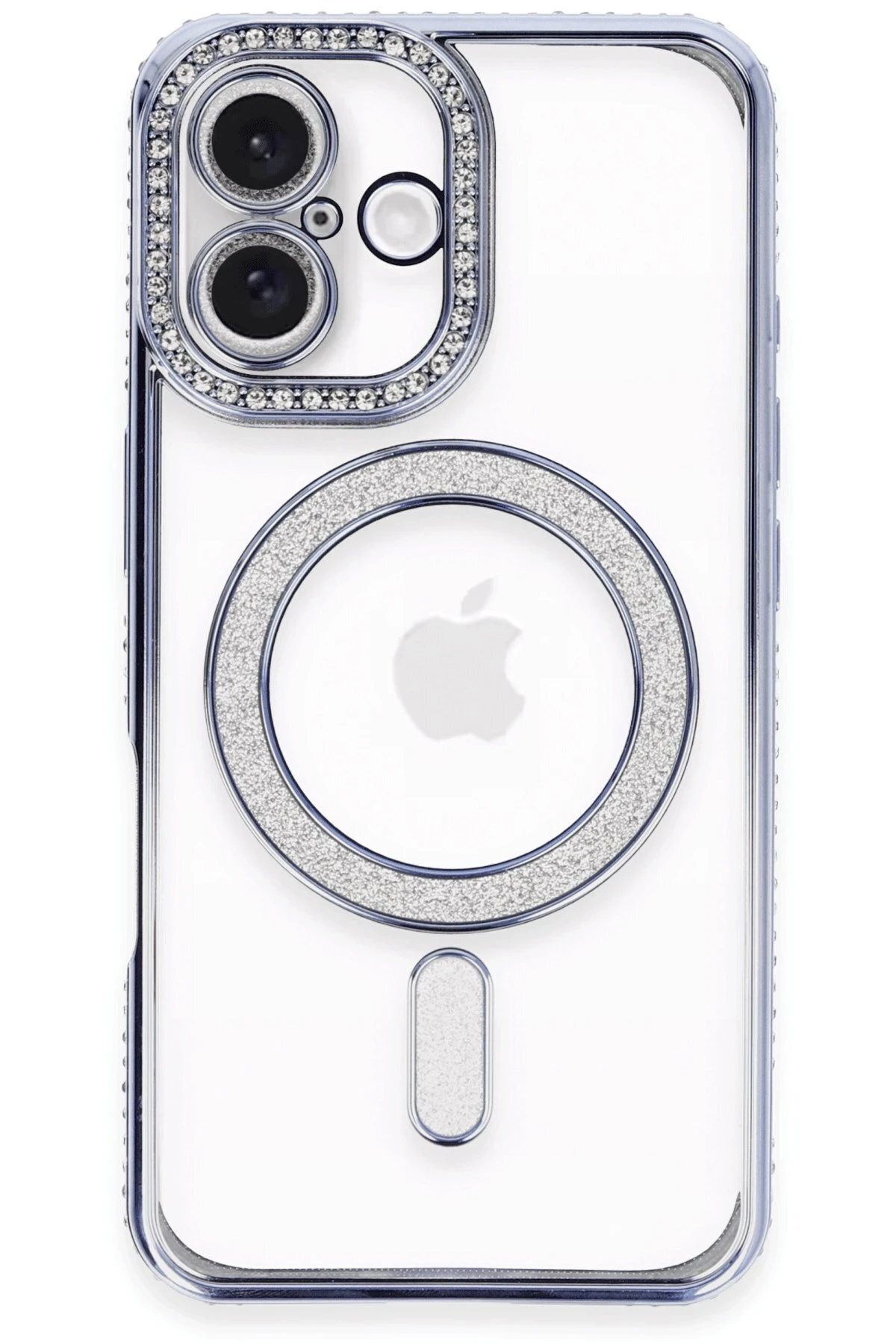 Northcity iPhone 16 Plus Kılıf Joke Simli Magneticsafe Kılıf - Mavi-(5796)