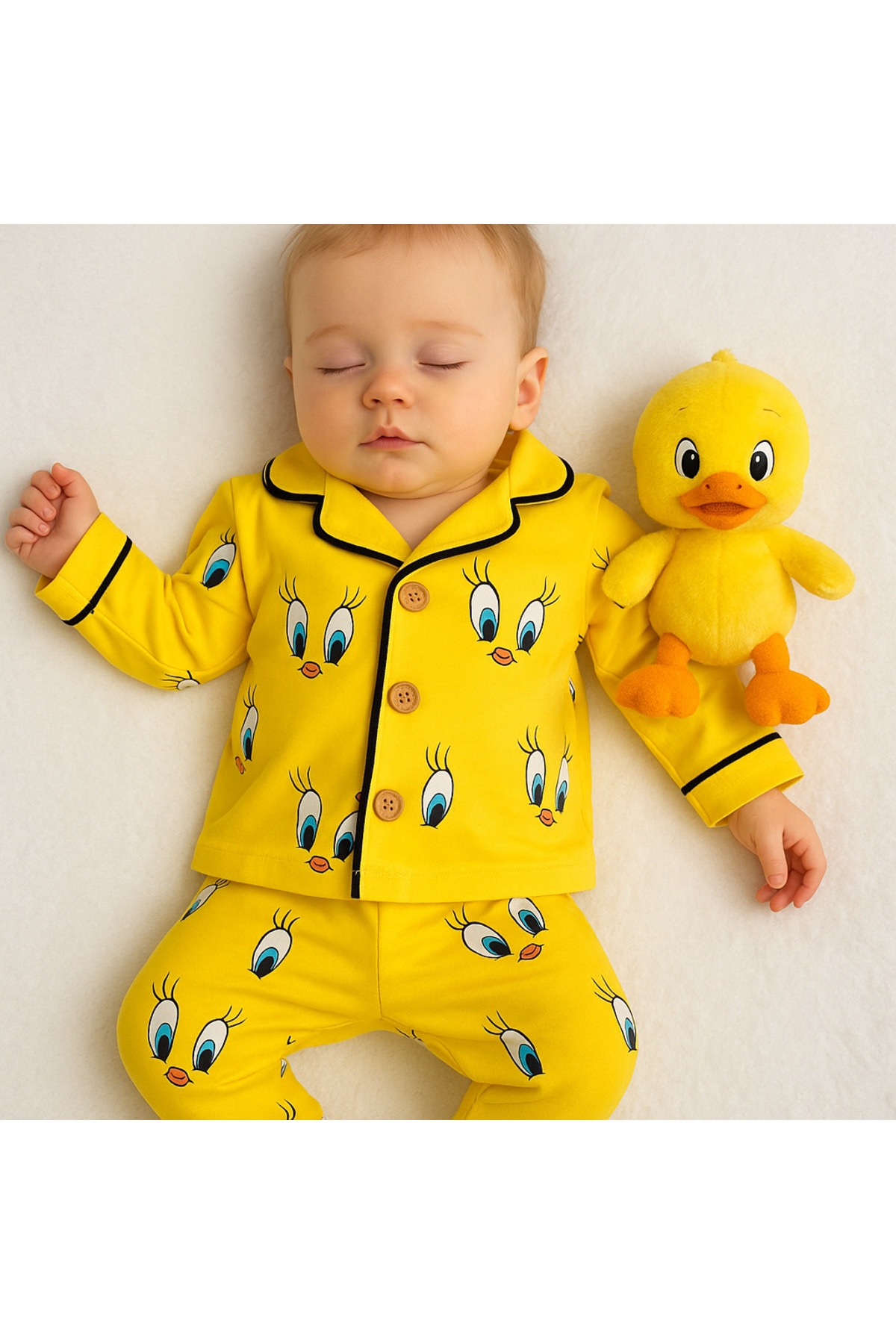 İZYALİF BABY Kız Erkek Unisex Lüx Pijama Takımı Aly-Üst 2 Parça Canlı Desenleri Pamuklu fotoğrafı 2 (önizleme)