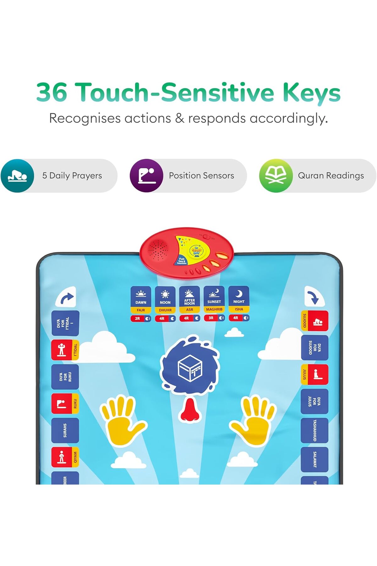 فرش سجاده آموزشی: سرگرم‌کننده، آسان و تعاملی، سجاده نماز کودکان