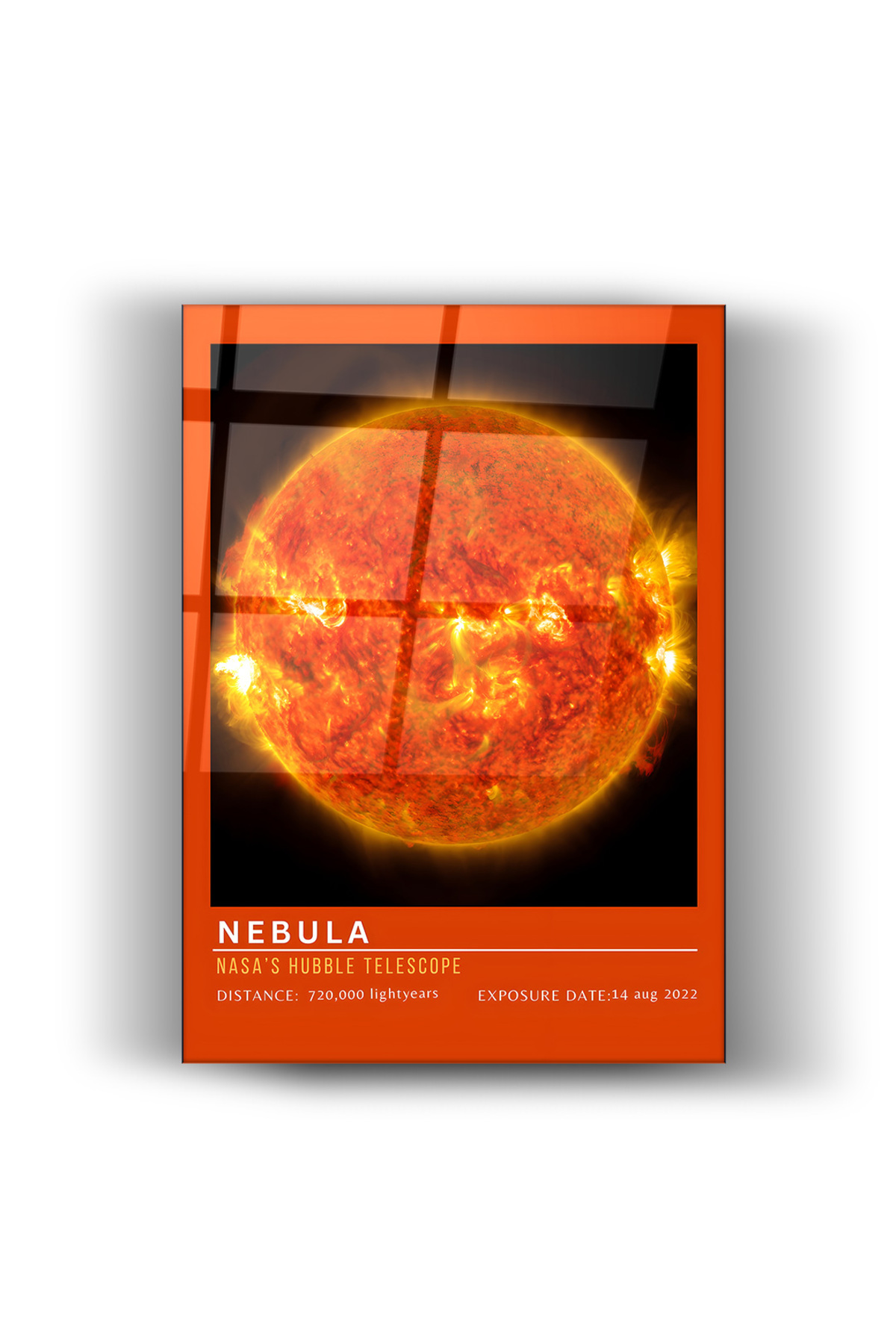 NASA Uzay Cam Tablo – Hubble Teleskobu Nebula Ev Ve Ofis Dekorasyanu Güneş Görseli, Astronomi-