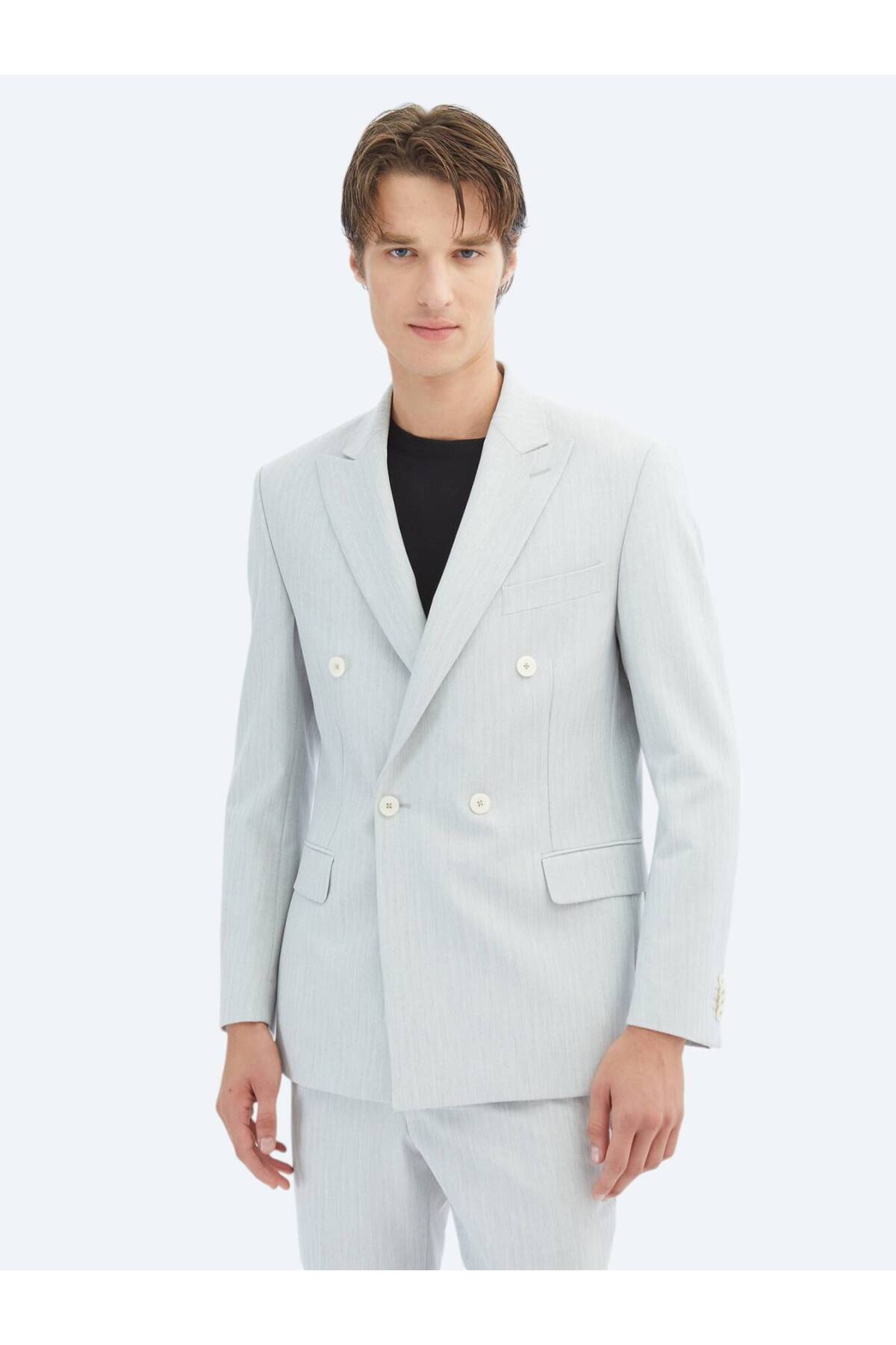 کت و شلوار مدرن ساده خاکستری روشن Kip