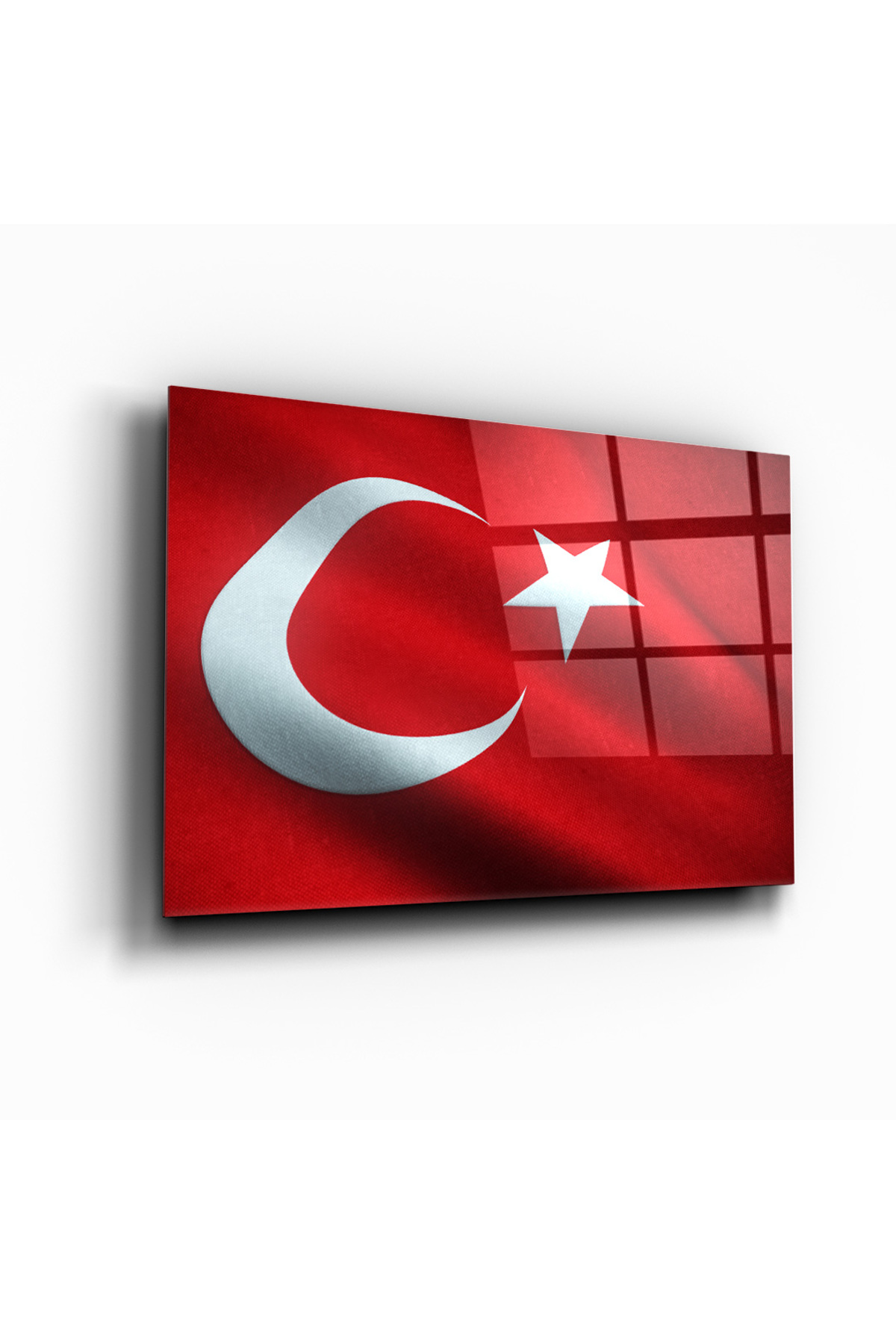 Türk Bayrağı Cam Tablo - Ay Yıldız - Vatan - Milliyetçi - Mustafa Kemal Atatürk - Dekorasyonu