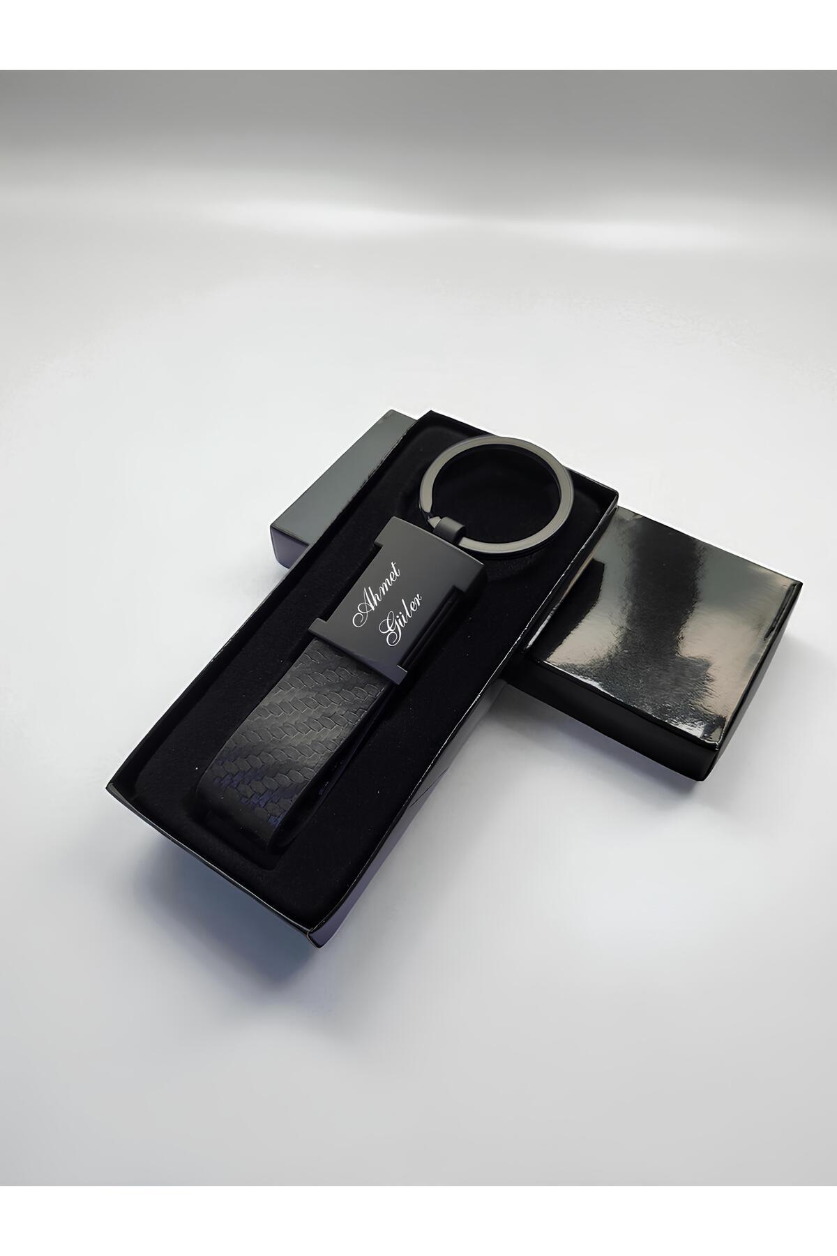 hediyeyeni Kişiye Özel Siyah Metal Oto Anahtarlık