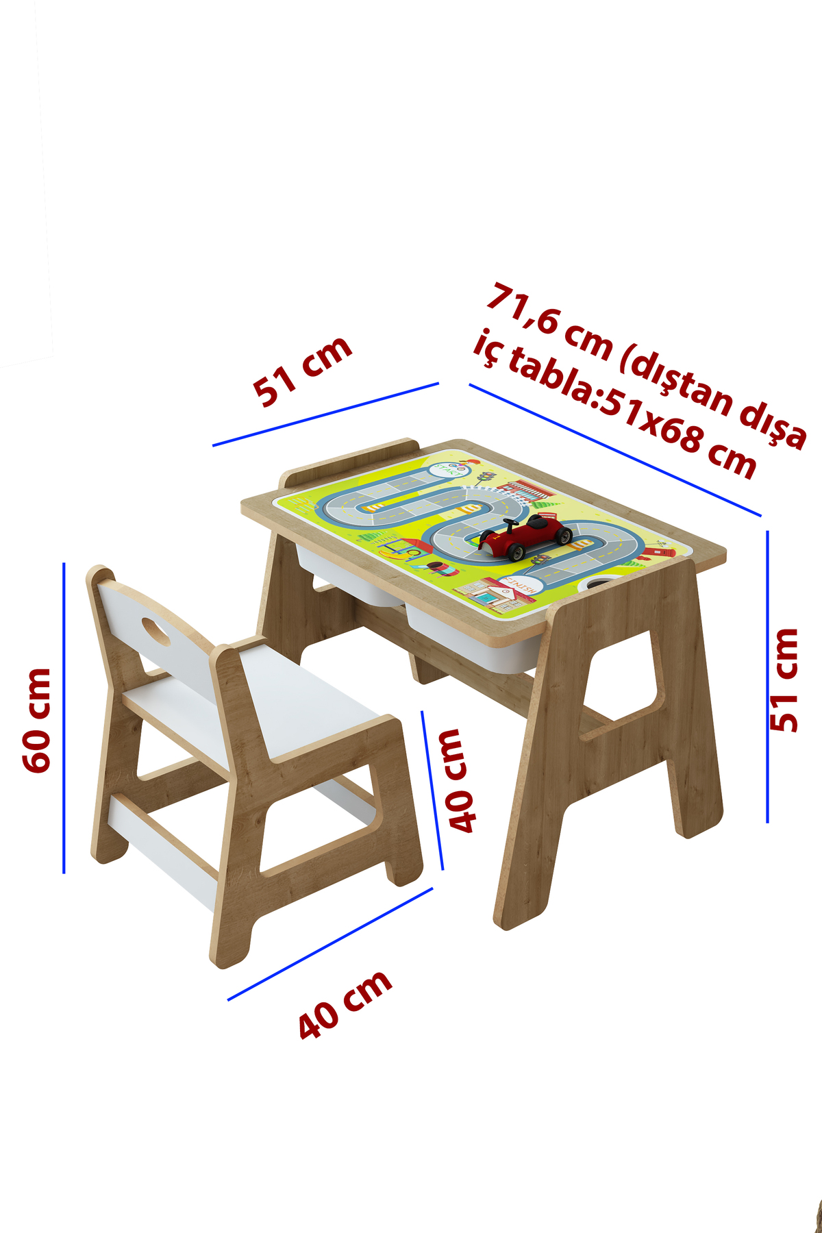 Jest Dekor Konsept Lesson Montessori Ahşap Aktivite Masa Sandalye Takımı fotoğrafı 4 (önizleme)