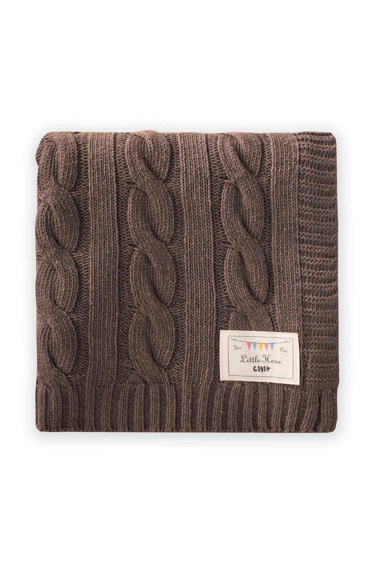 Cigit Saç Örgü Triko Battaniye 80X100 Cm (+/-5 Cm) Vizon