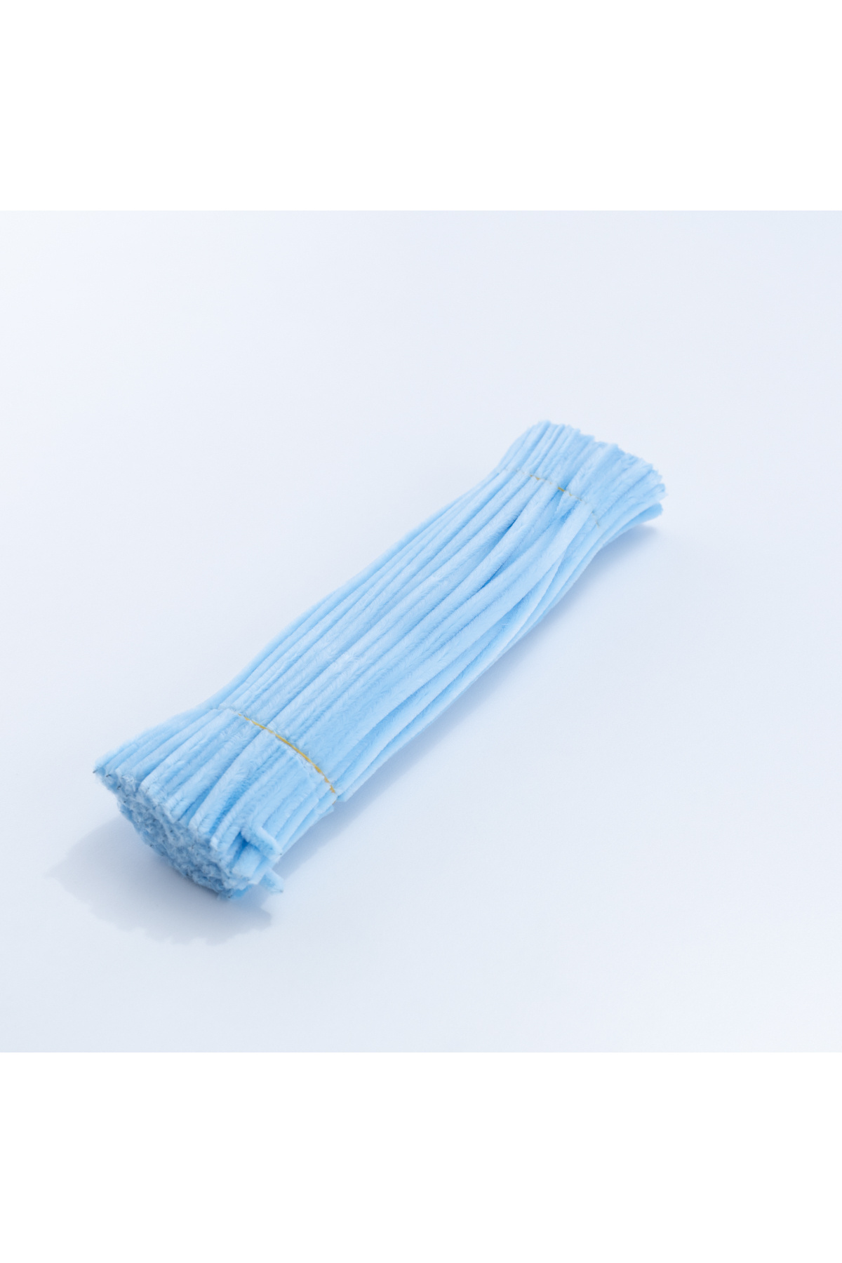 Bimotif 3 adet şönil, tüylü tel, 30 cm, eğitici şönil, bebe mavisi