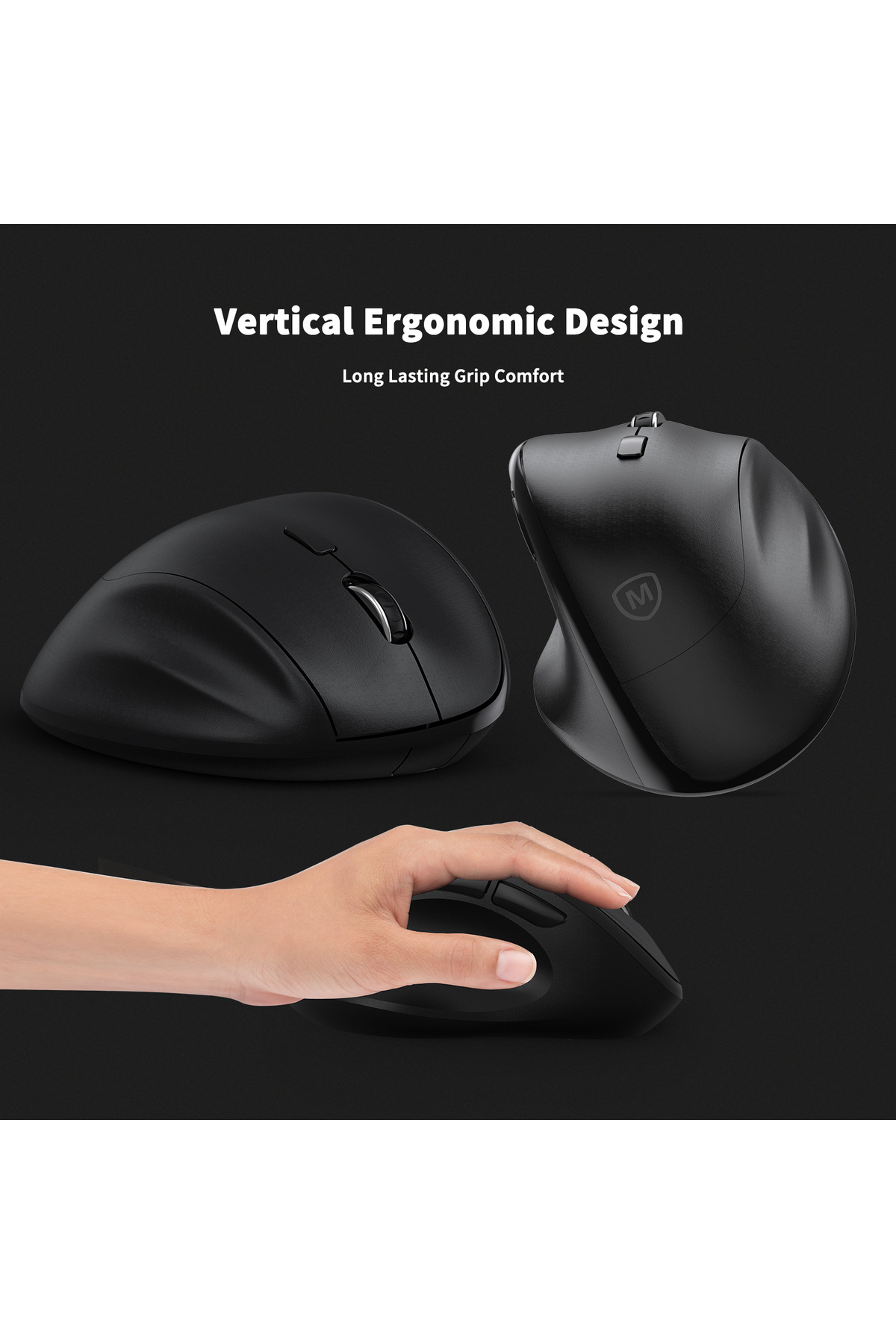 ماوس لاسلكي MP-V01W RF 2.4G - شكل مريح، 6 أزرار، 1...